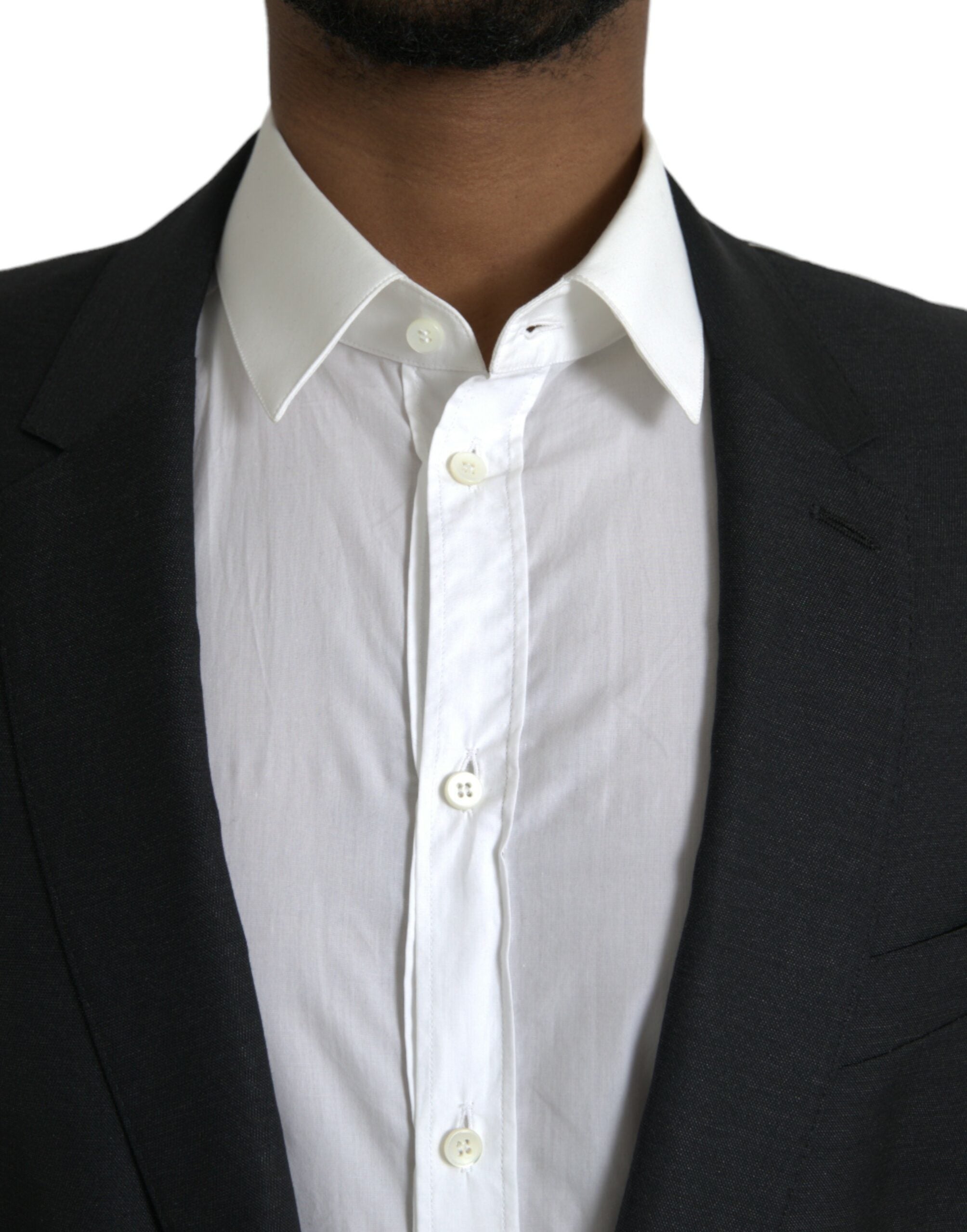 Dolce & Gabbana Black Wool Single-Breasted Notch Blazer-4