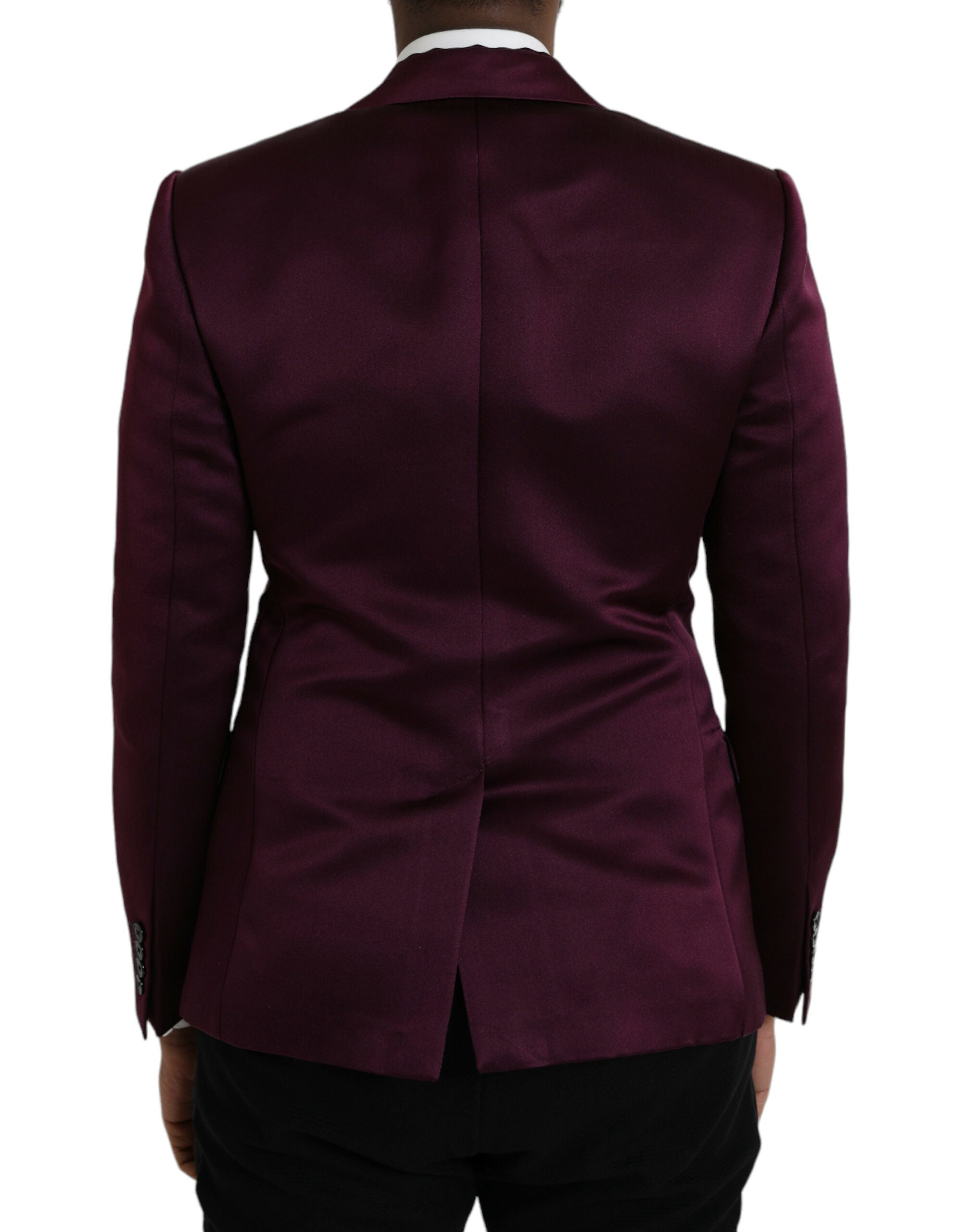 Dolce & Gabbana Kastanienbrauner einreihiger Seidenmantel Blazer-3
