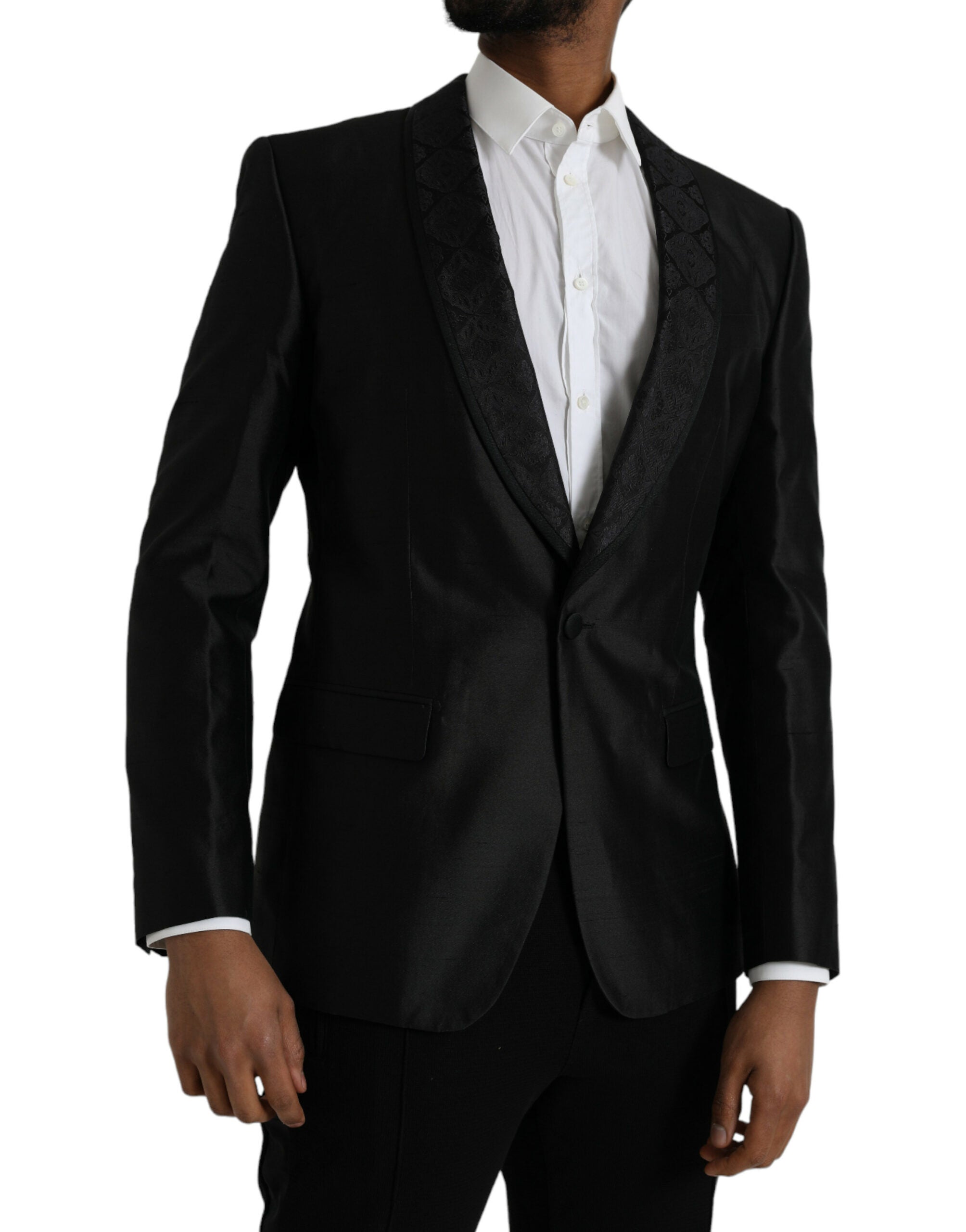 Dolce & Gabbana Schwarzer MARTINI Einreihiger Mantel Blazer-2