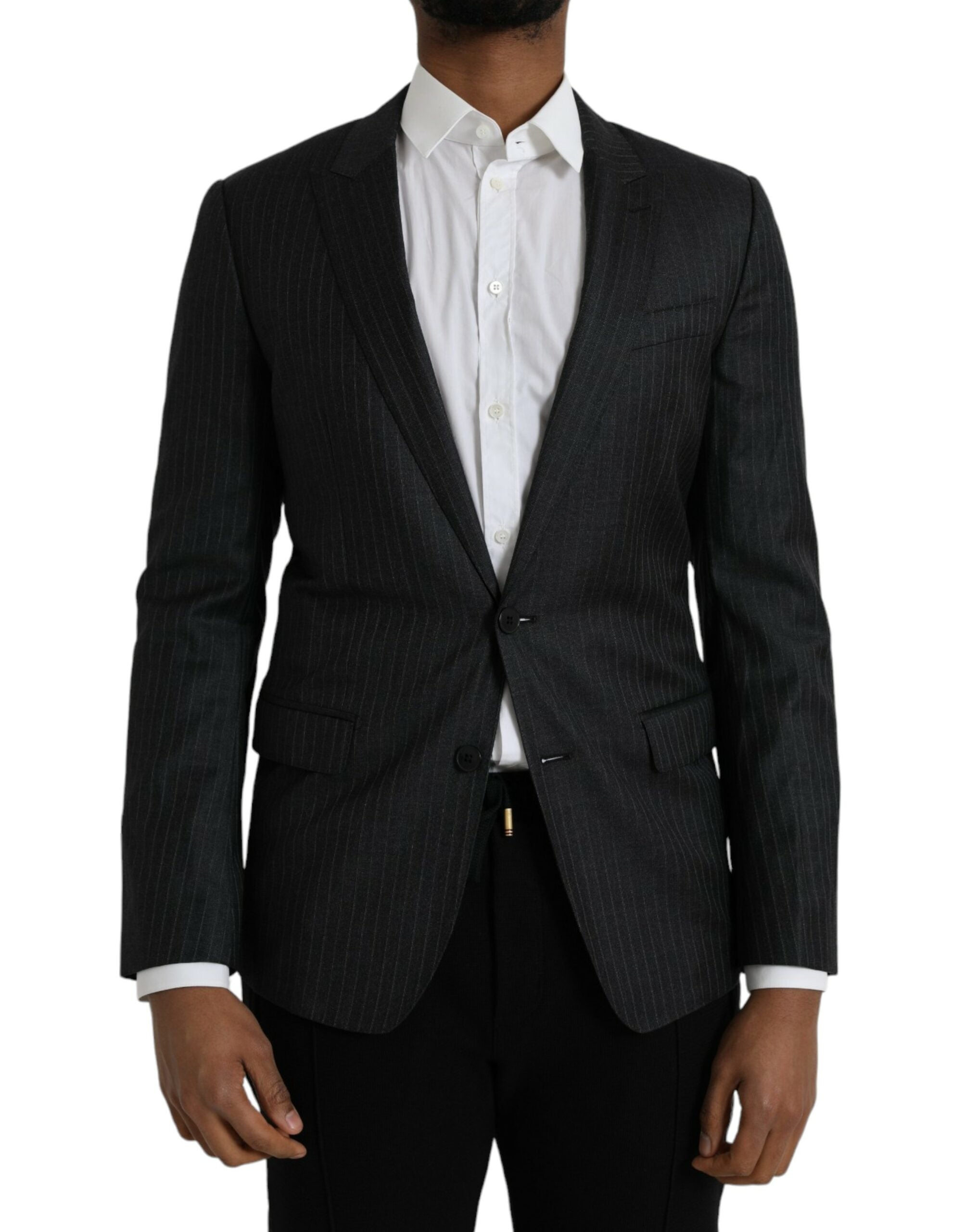 Blazer de botonadura sencilla MARTINI de rayas negras de Dolce & Gabbana-1