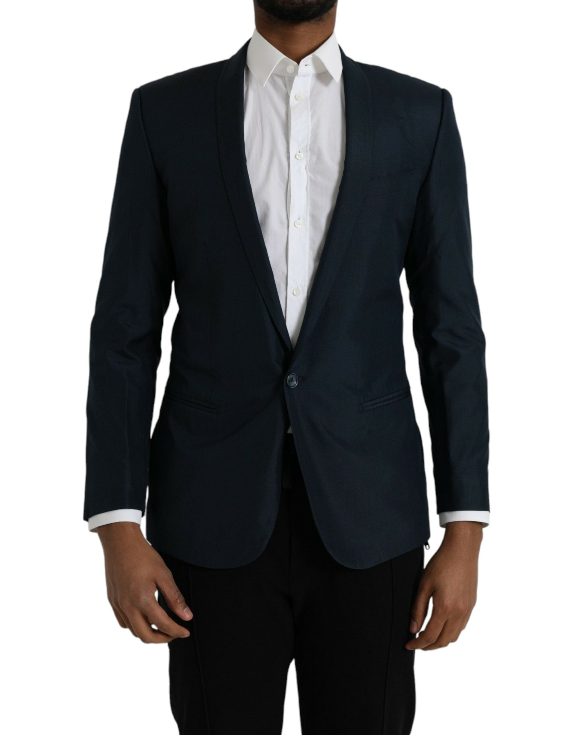 Dolce & Gabbana Blue MARTINI Scarf Single-breasted Blazer-1