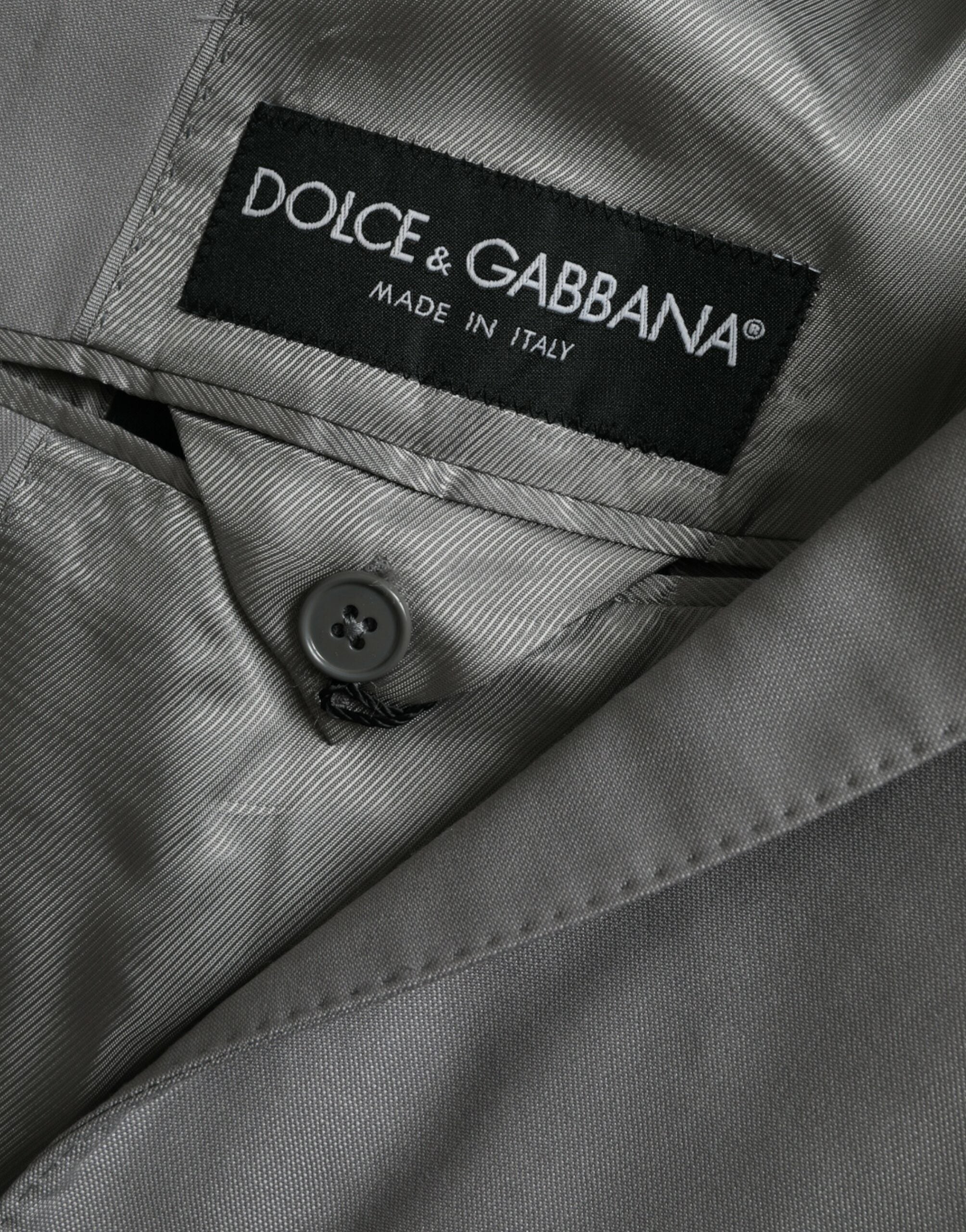 Dolce & Gabbana Grey single-breasted wool coat with lace blazer-6