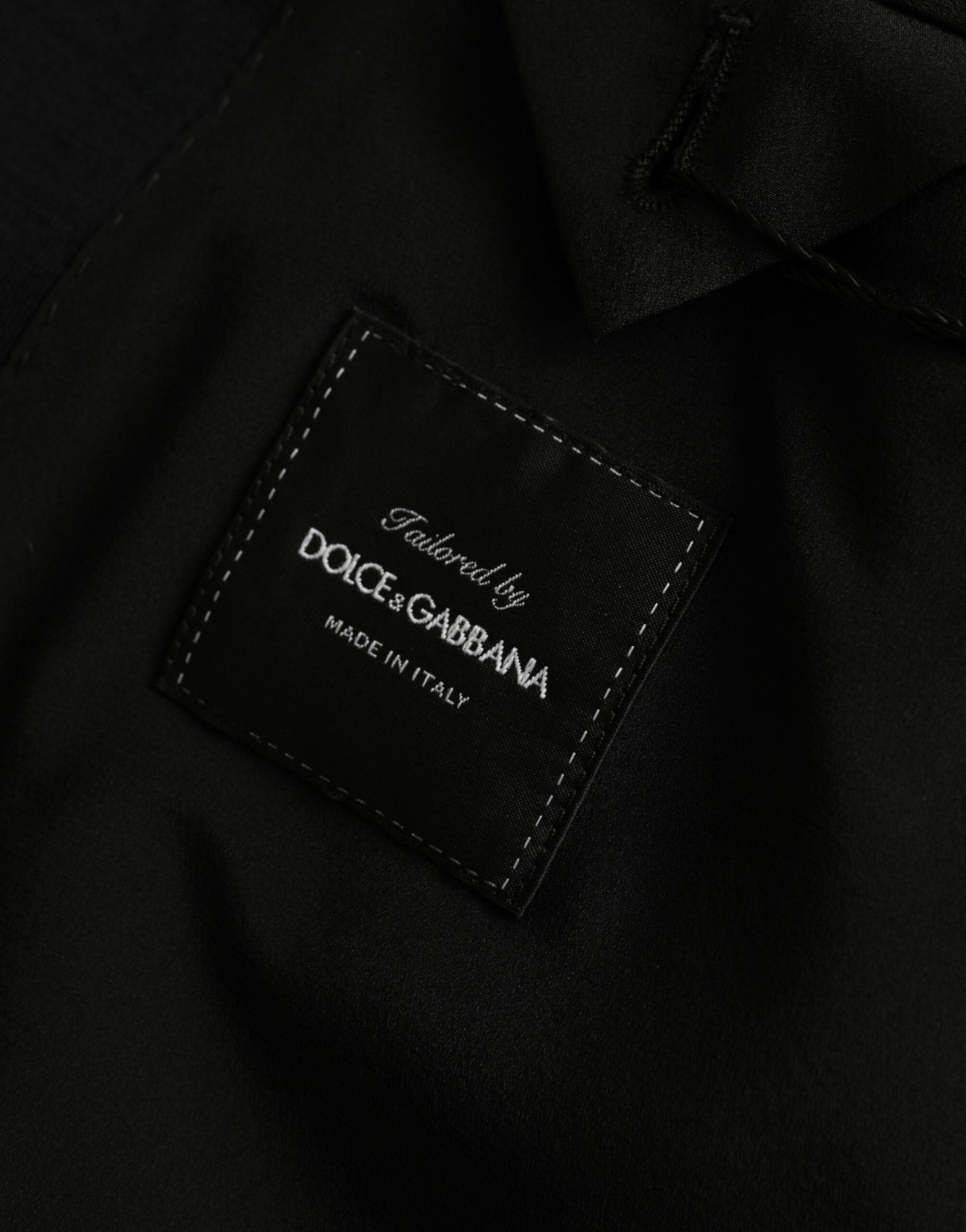 Dolce & Gabbana Schwarzer Wollmantel einreihig mit Kerbe Blazer-8
