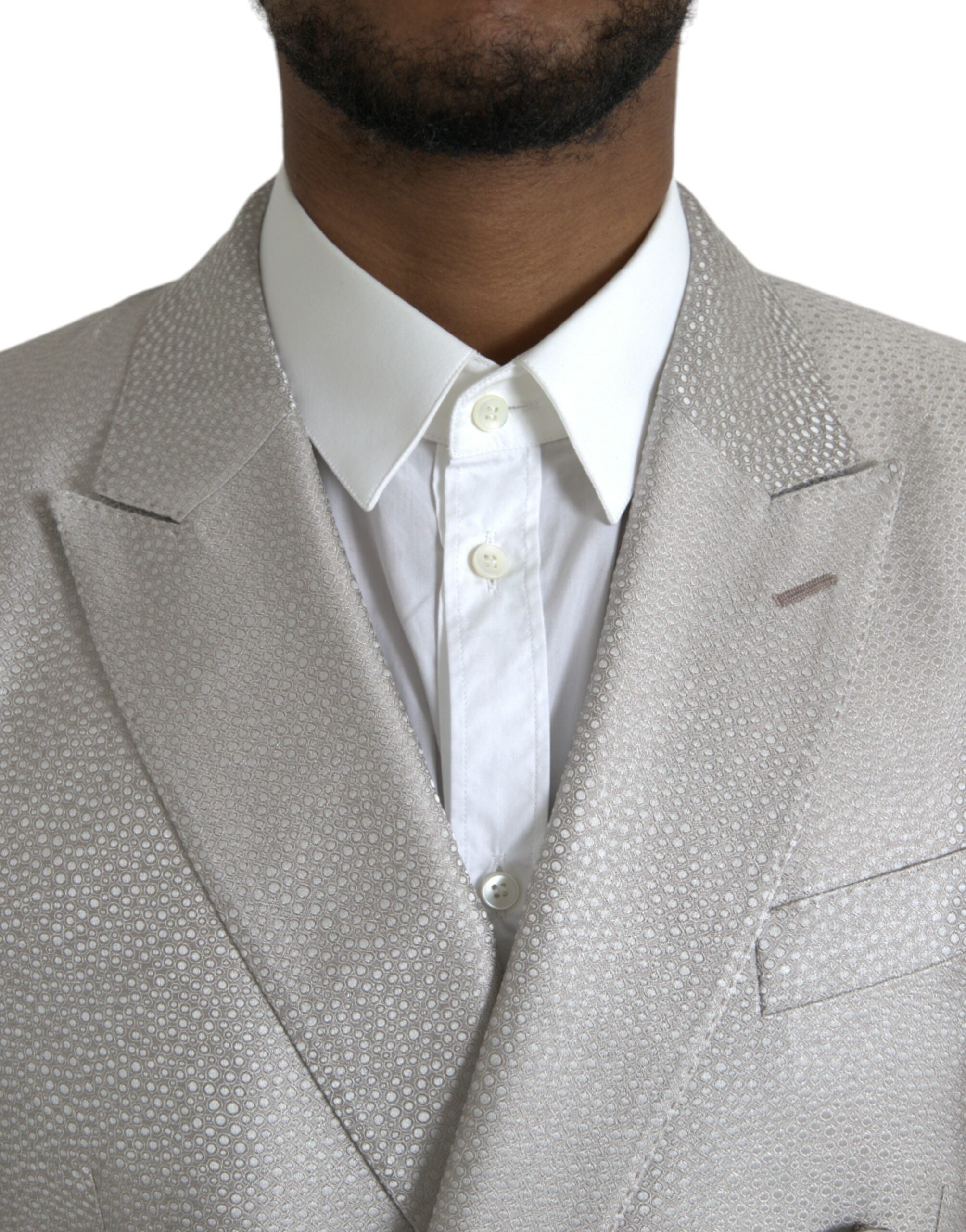 Dolce & Gabbana Off White MARTINI Zweireihiger Mantel Blazer-4