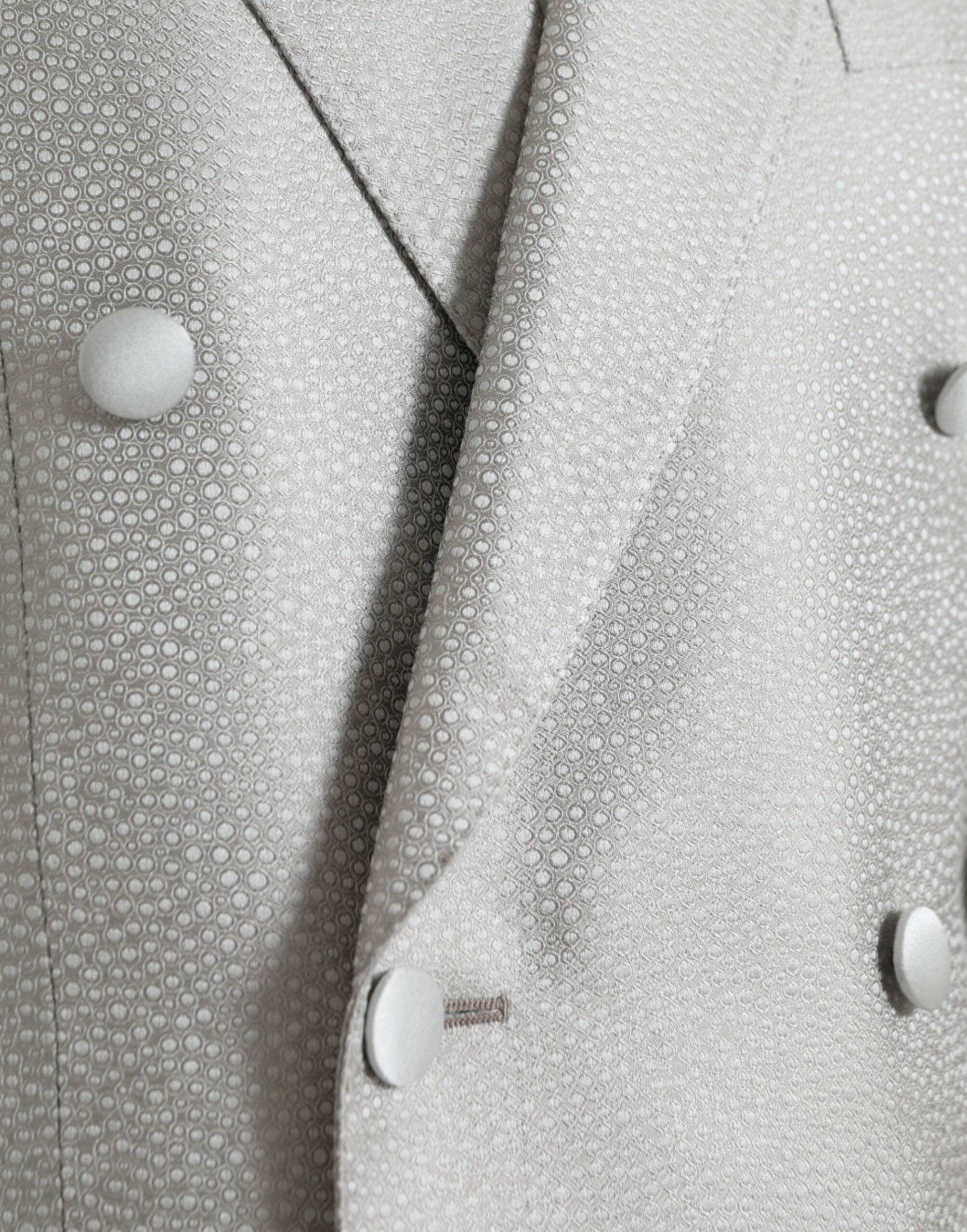 Dolce & Gabbana Off White MARTINI Zweireihiger Mantel Blazer-5