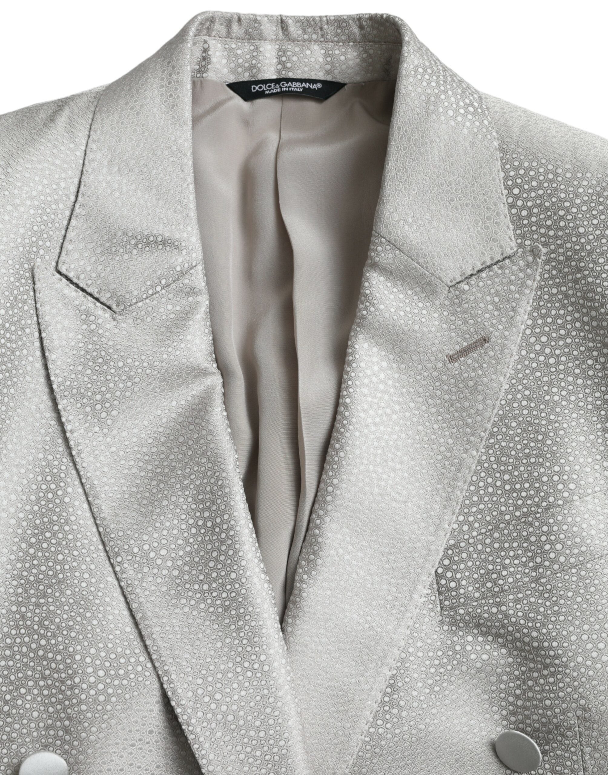 Dolce & Gabbana Off White MARTINI Zweireihiger Mantel Blazer-7