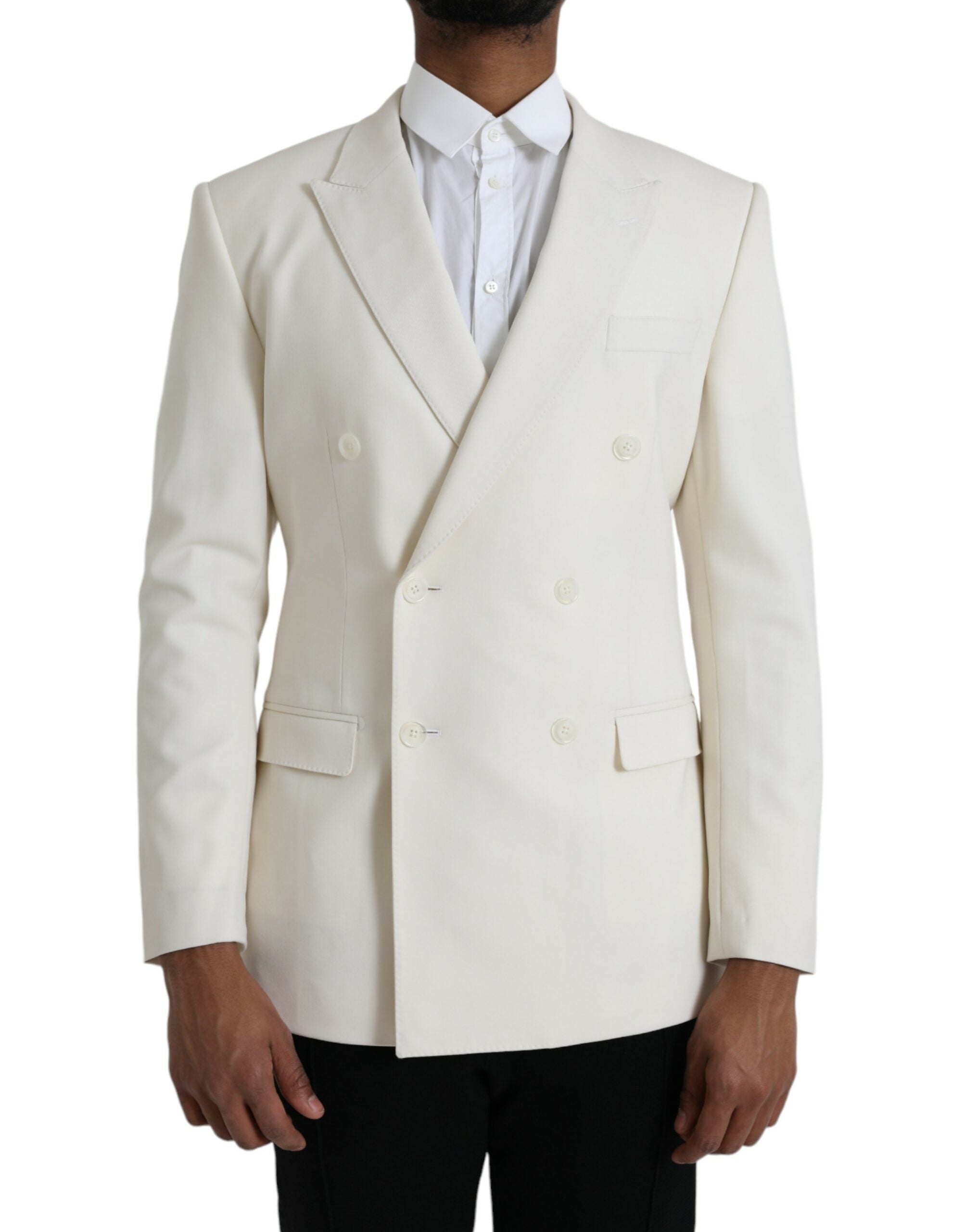 Dolce & Gabbana Weißer Wollblazer MARTINI Zweireiher-1