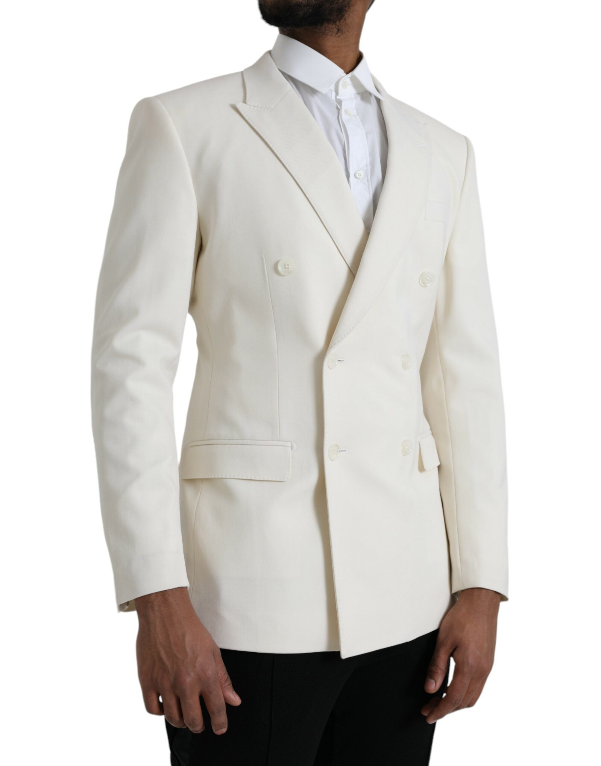 Dolce & Gabbana Weißer Wollblazer MARTINI Zweireiher-2