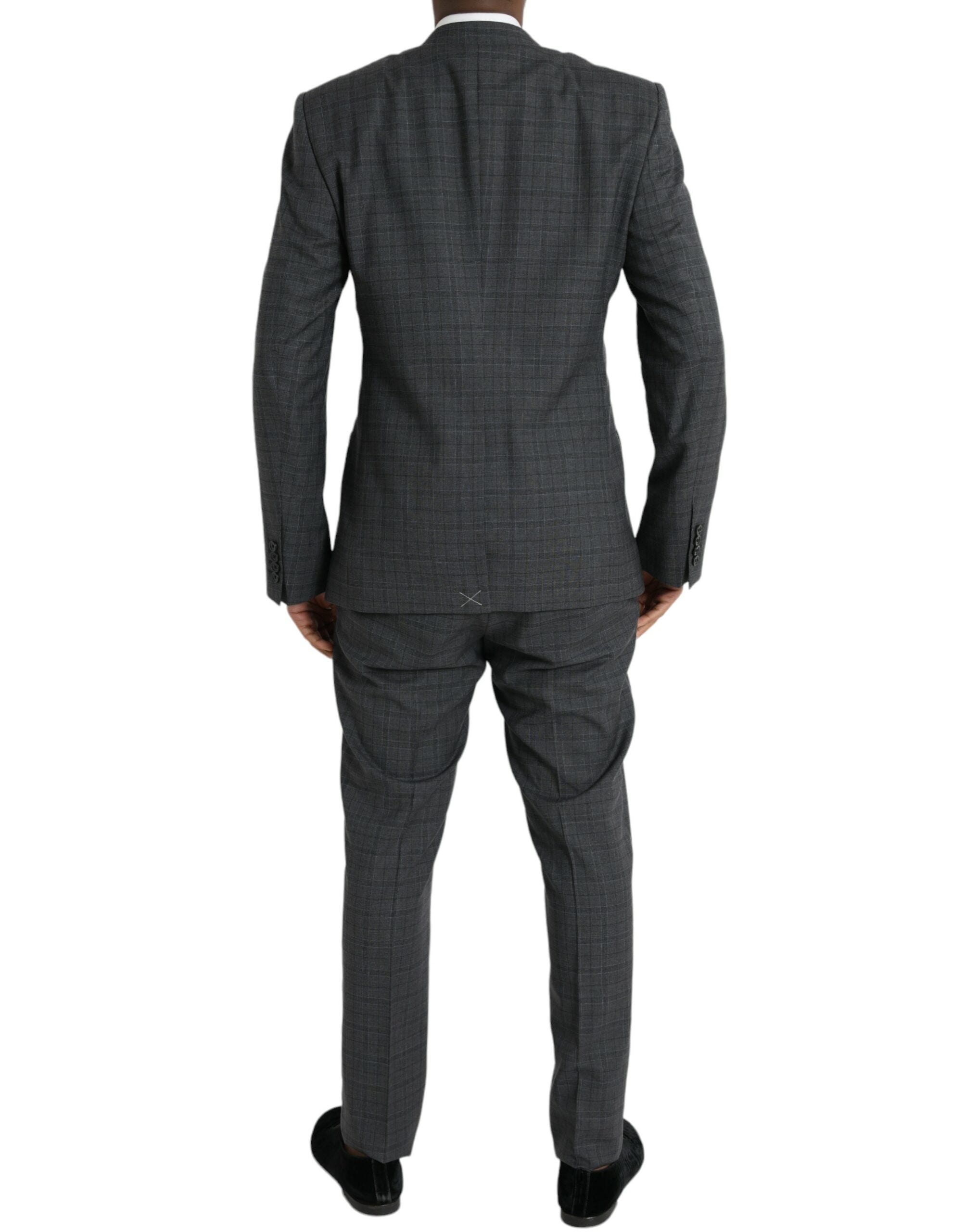 Dolce & Gabbana Grauer karierter Woll-Anzug MARTINI Formal 2 Piece Suit-2