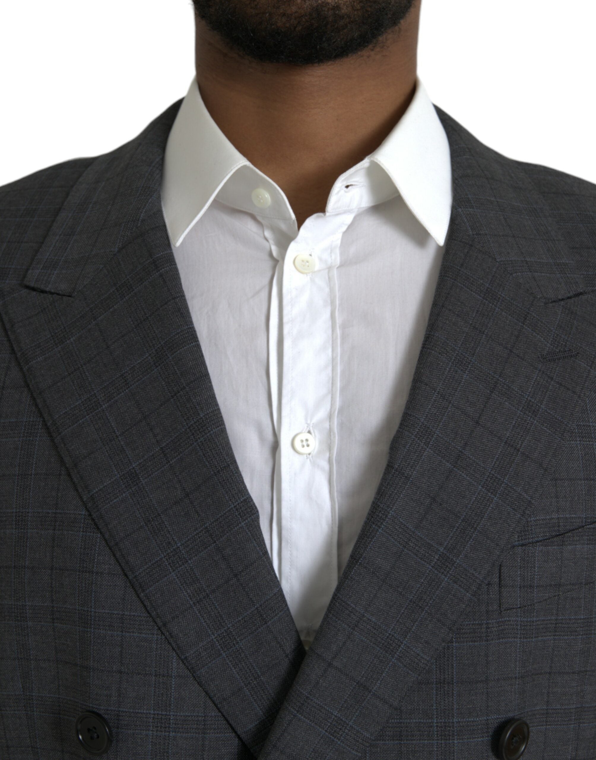 Dolce & Gabbana Grauer karierter Woll-Anzug MARTINI Formal 2 Piece Suit-4