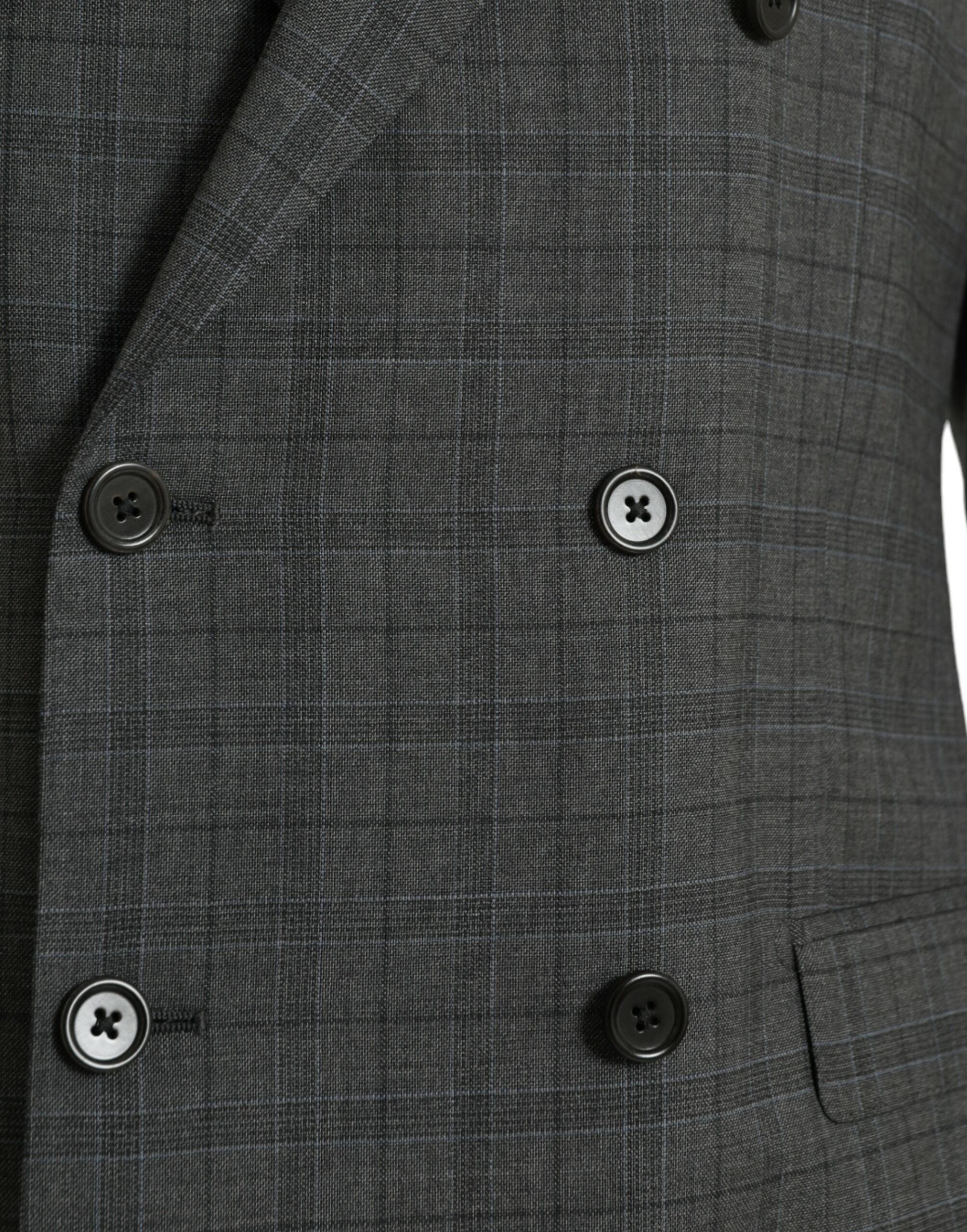 Dolce & Gabbana Grauer karierter Woll-Anzug MARTINI Formal 2 Piece Suit-5