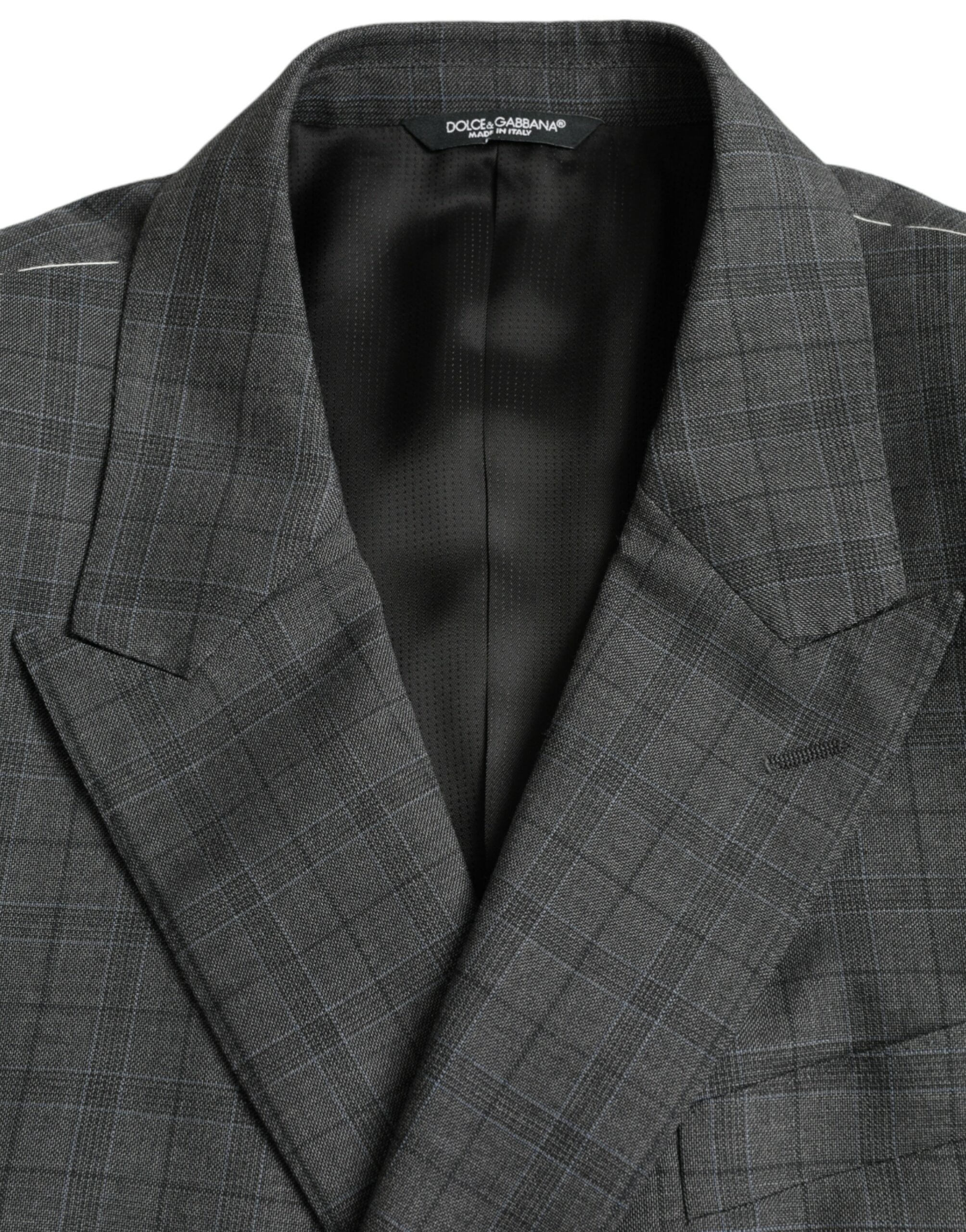 Dolce & Gabbana Grauer karierter Woll-Anzug MARTINI Formal 2 Piece Suit-8