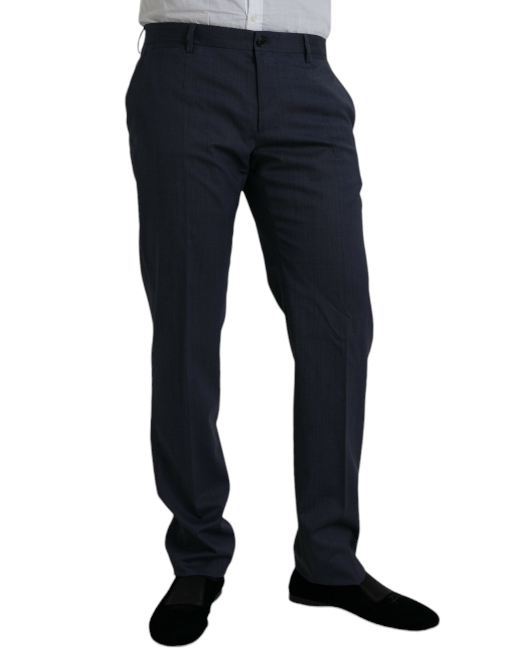 Dolce & Gabbana Blue Wool Slim Fit Dress Formal Trousers-2