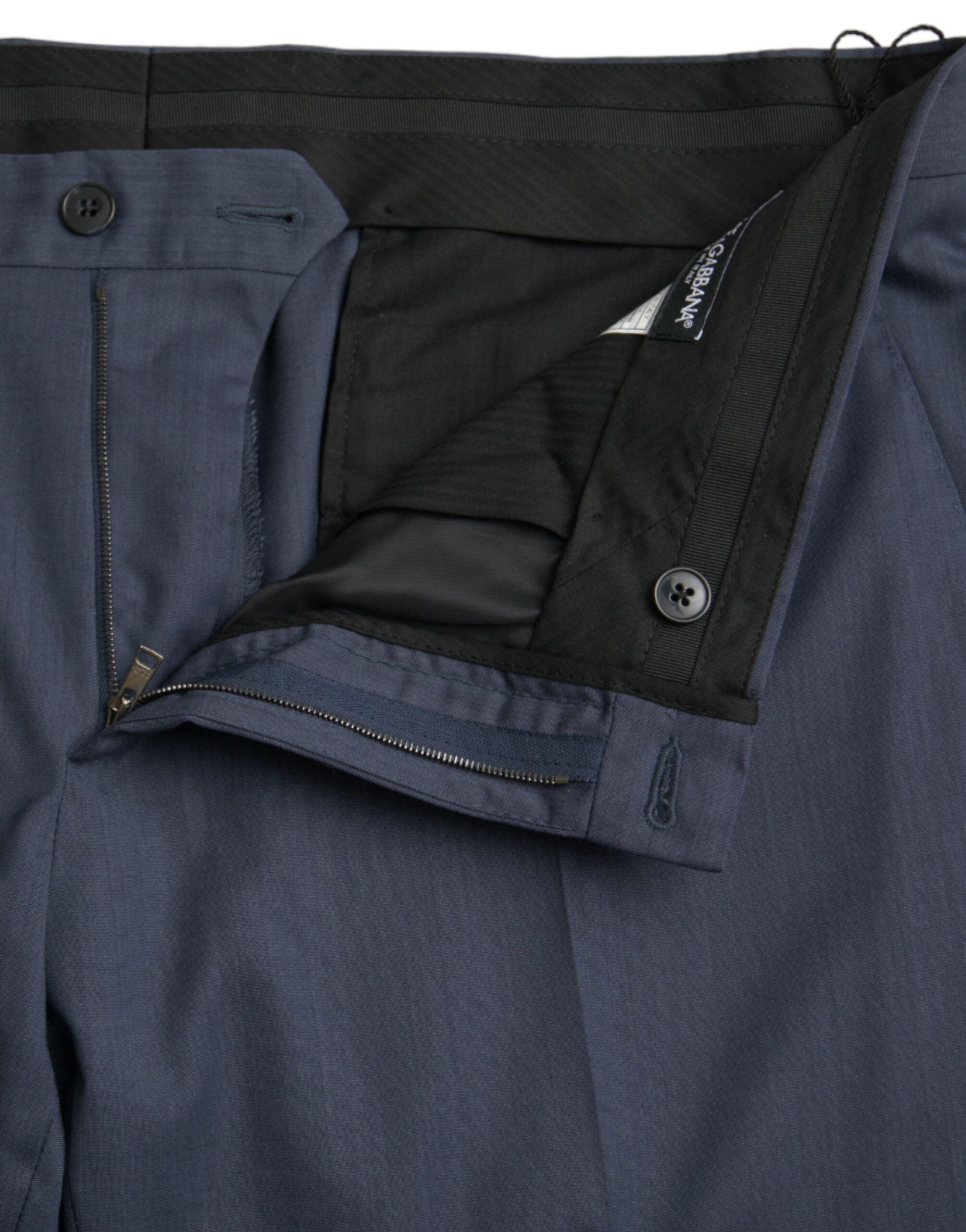 Dolce & Gabbana Blue Wool Slim Fit Dress Formal Trousers-4