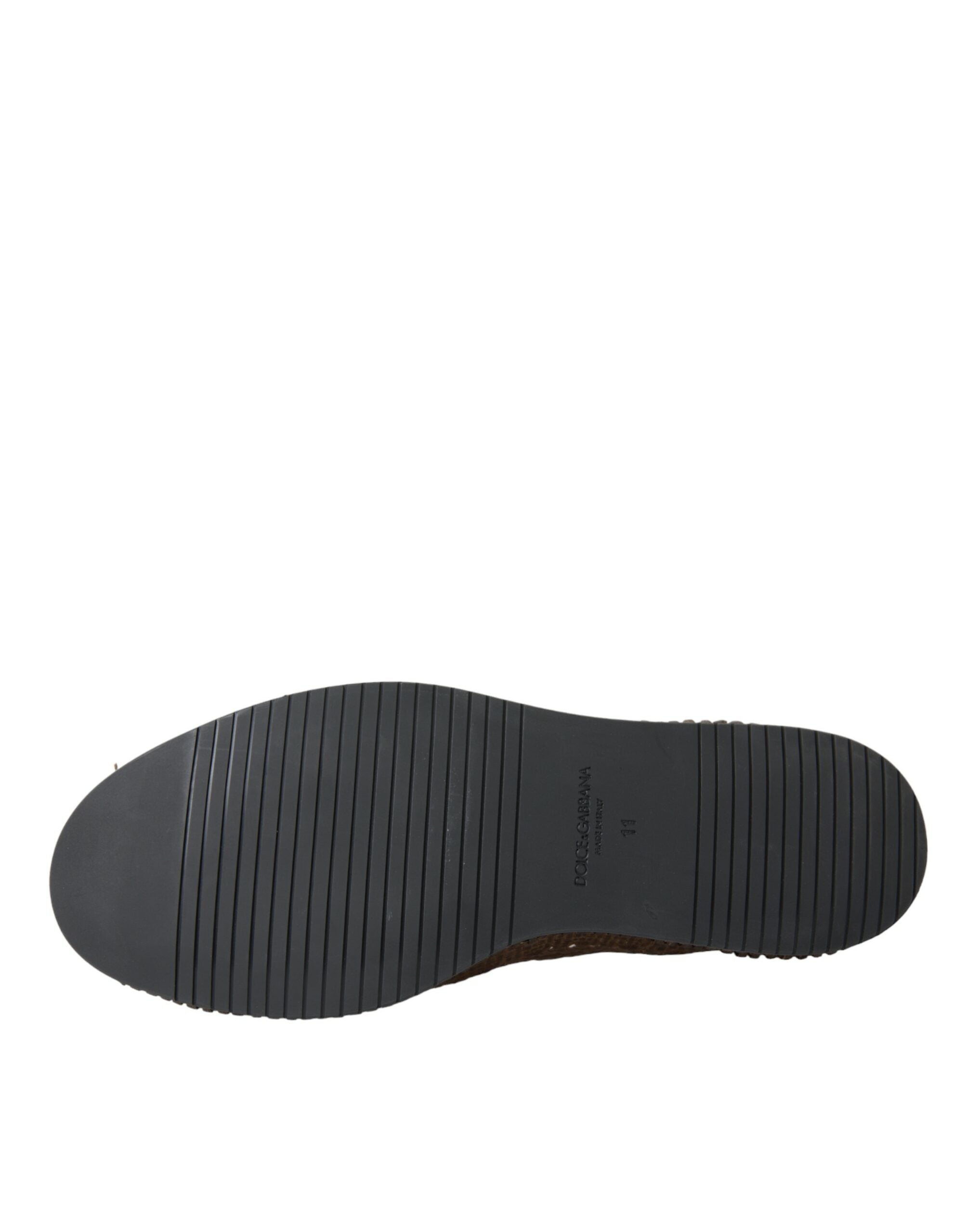 Dolce & Gabbana Braun gewebtes Leder Loafers Freizeitschuhe-6
