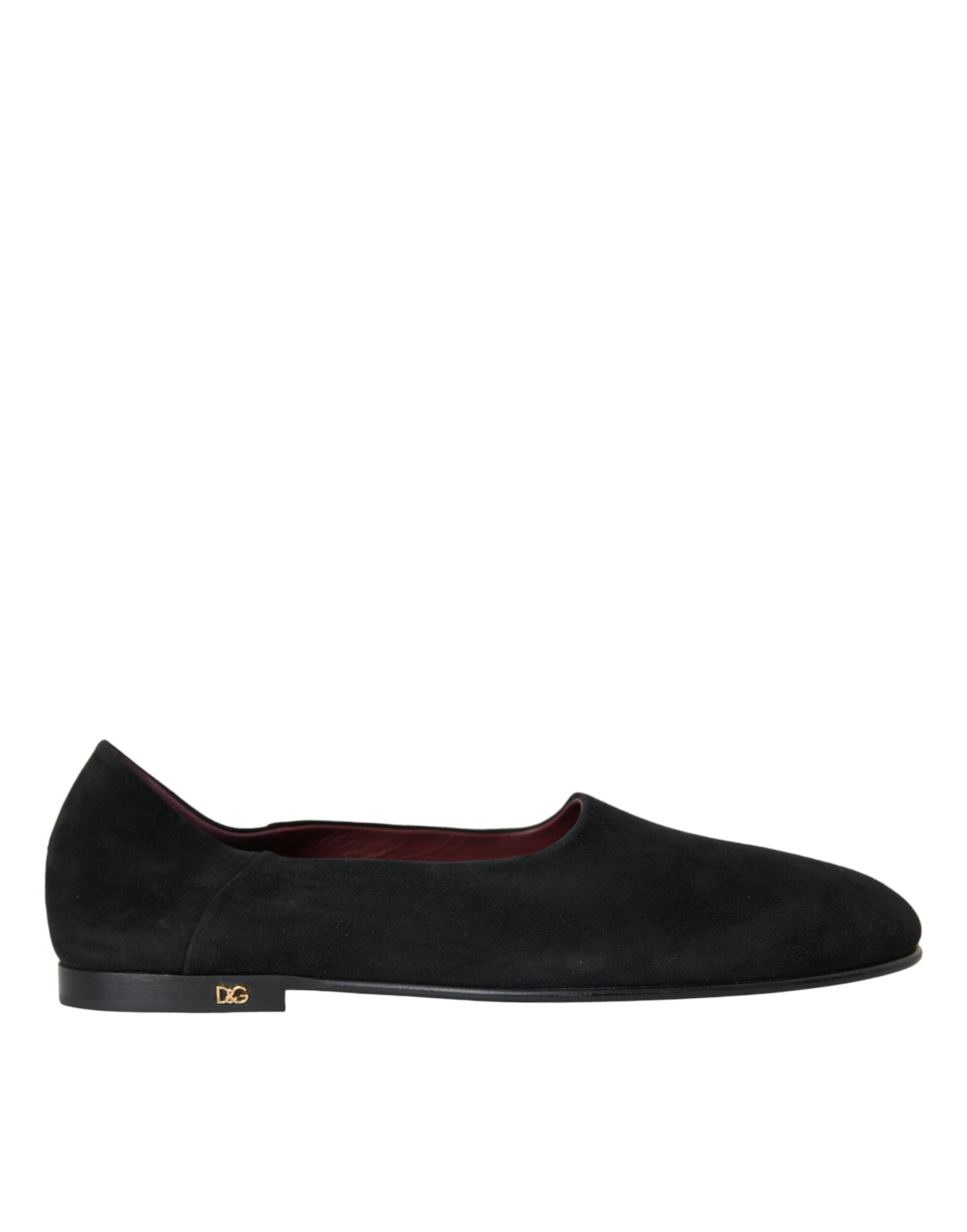 Dolce & Gabbana Black Suede Loafers Formal Dress Slip-On Shoes-1
