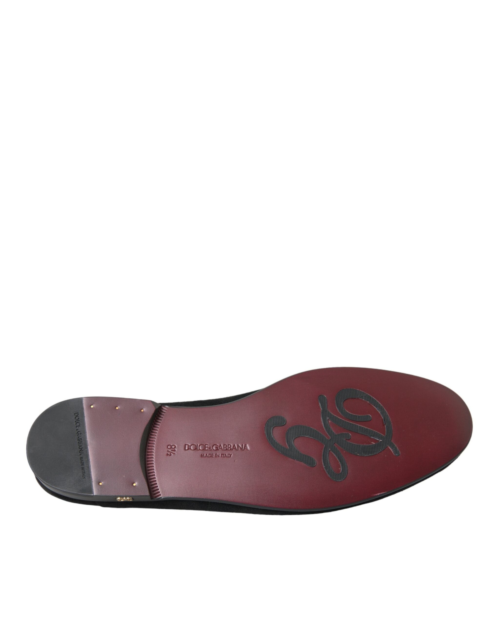 Dolce & Gabbana Black Suede Loafers Formal Dress Slip-On Shoes-6