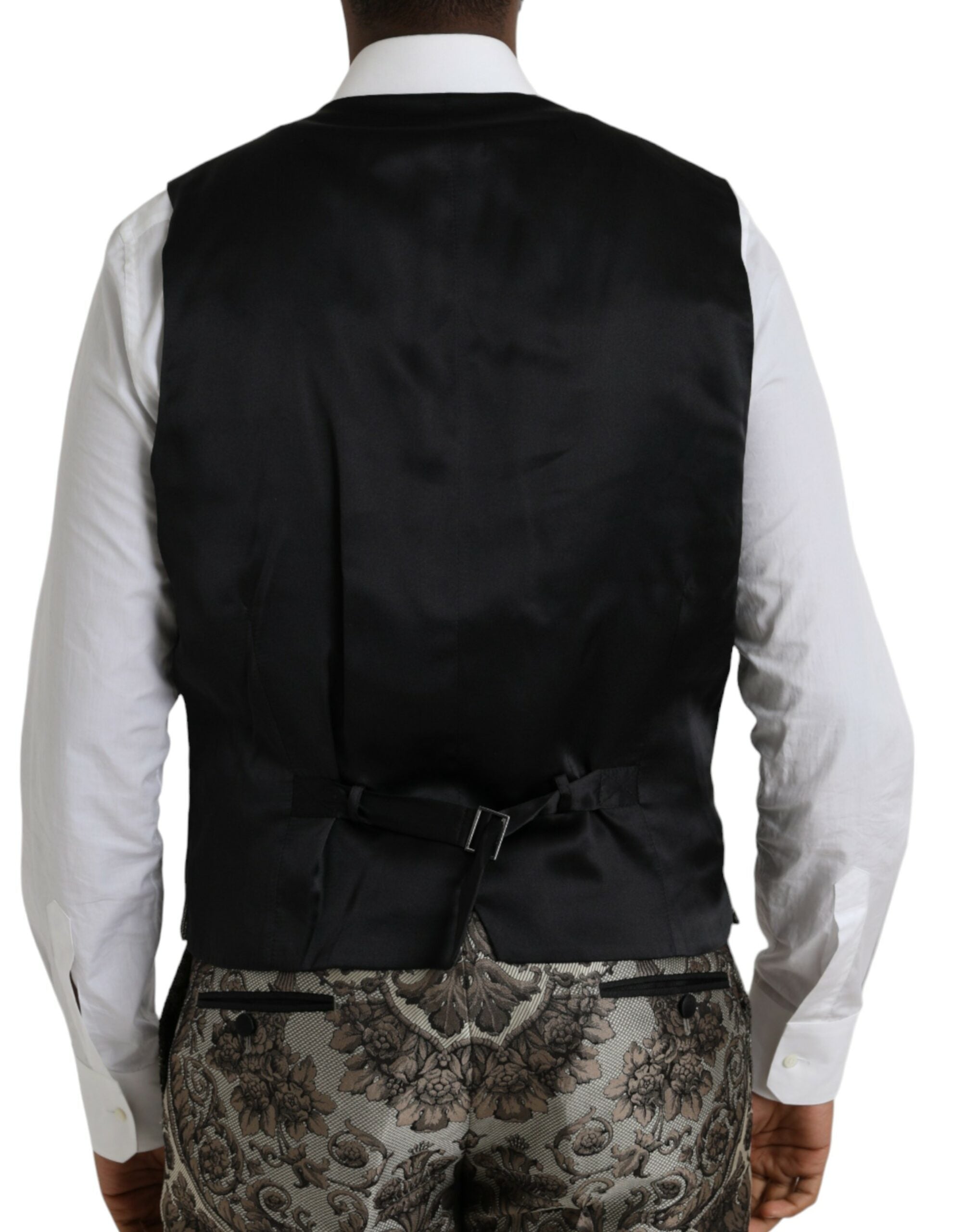 Dolce & Gabbana Brown Floral Jacquard Formal 3-Piece Suit-8