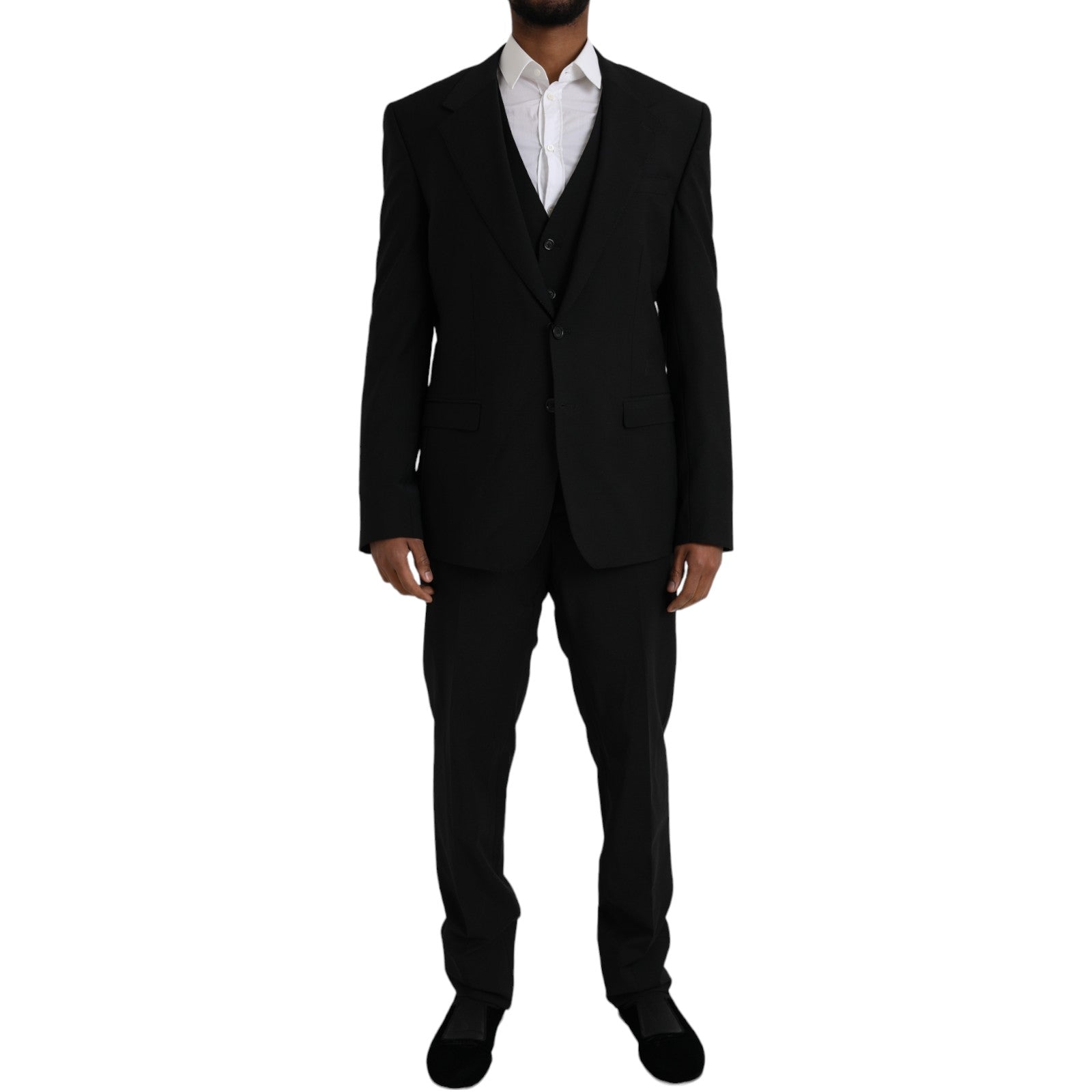 Dolce & Gabbana Black Polyester STAFF Formal 3 Piece Suit-1