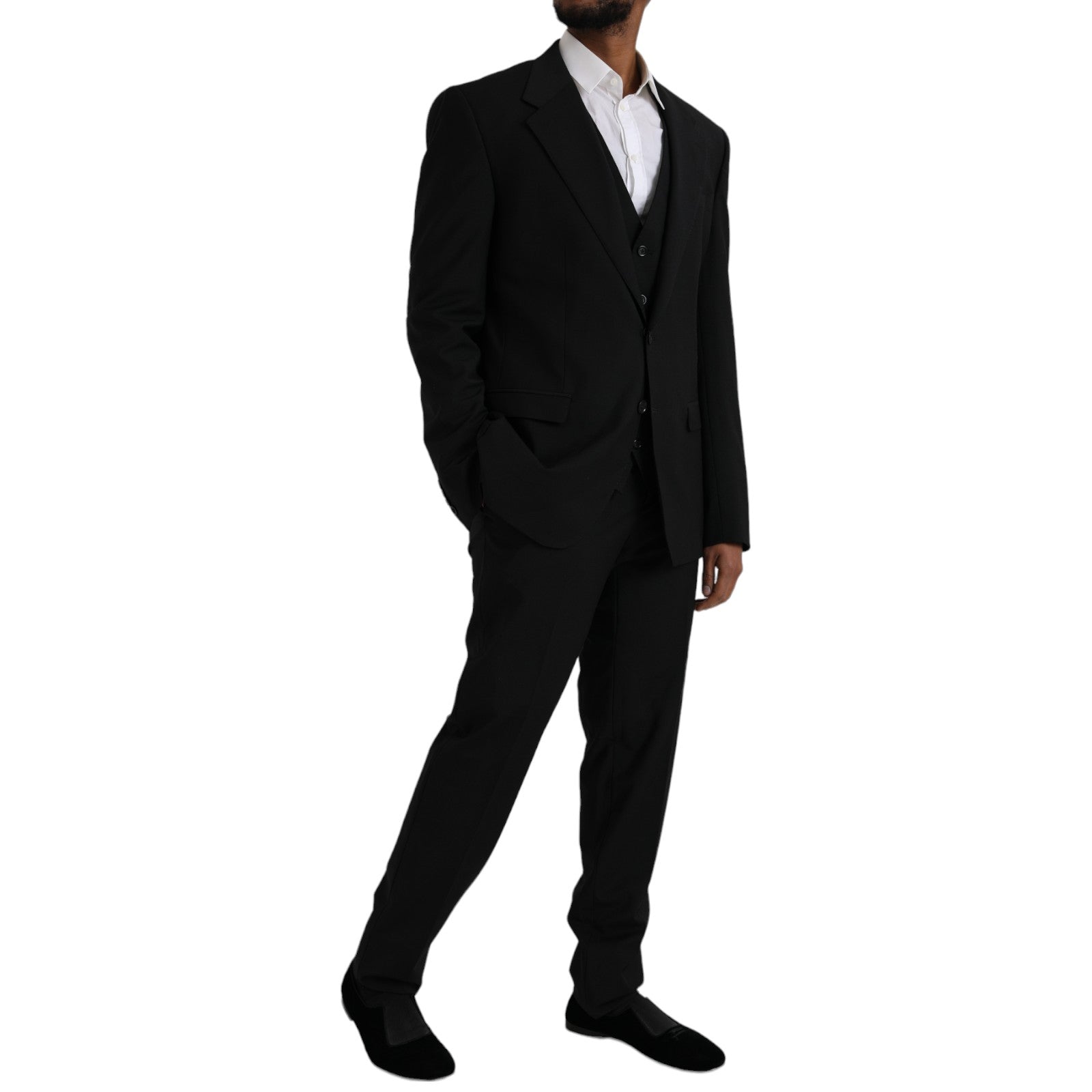 Dolce & Gabbana Black Polyester STAFF Formal 3 Piece Suit-2