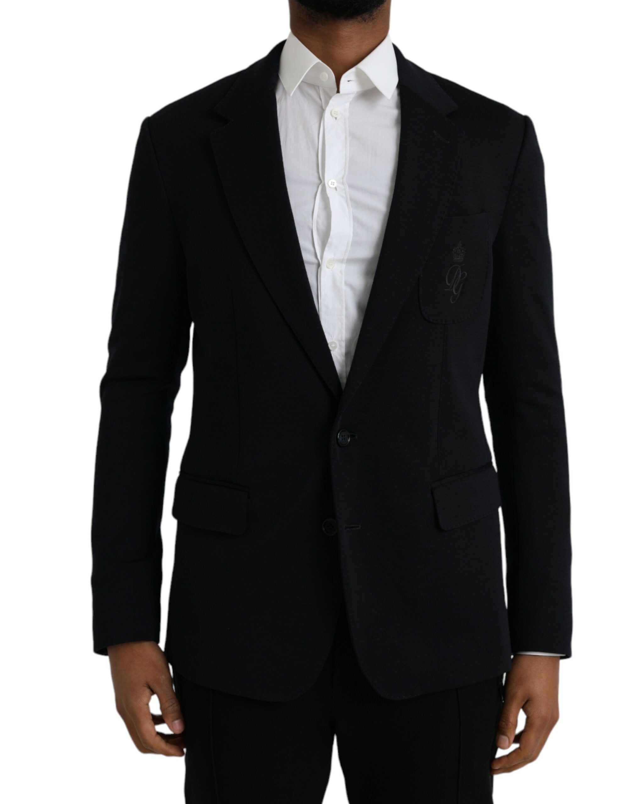 Dolce & Gabbana Schwarzer einreihiger Wollmantel Blazer-1