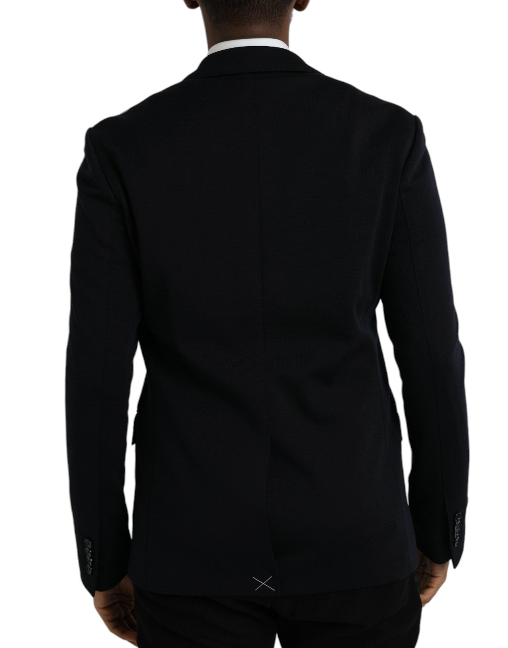 Dolce & Gabbana Schwarzer einreihiger Wollmantel Blazer-3