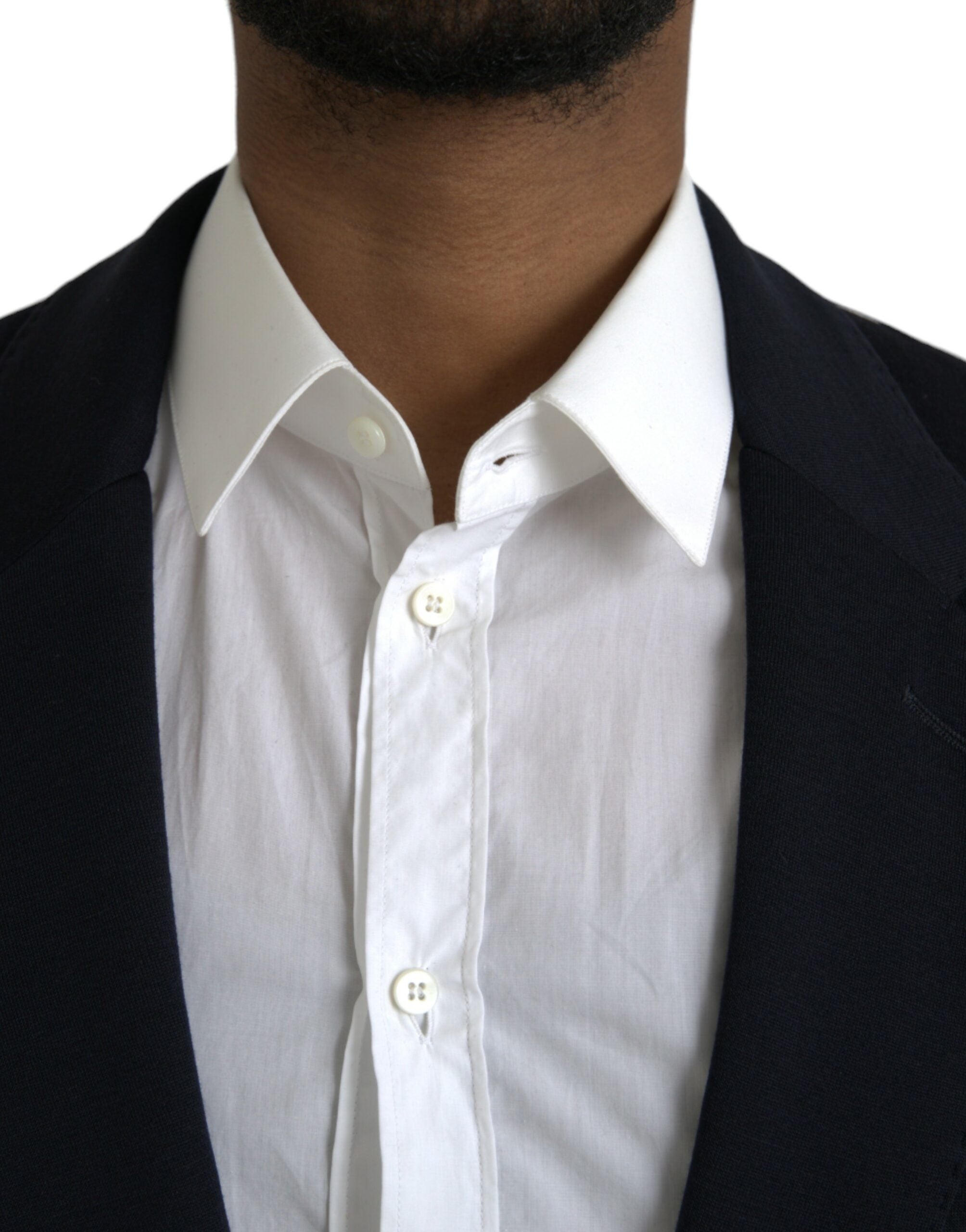 Dolce & Gabbana Schwarzer einreihiger Wollmantel Blazer-4