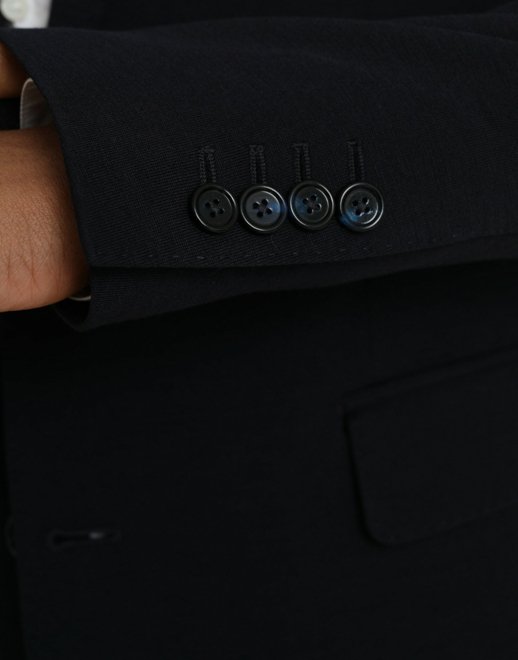 Dolce & Gabbana Schwarzer einreihiger Wollmantel Blazer-6