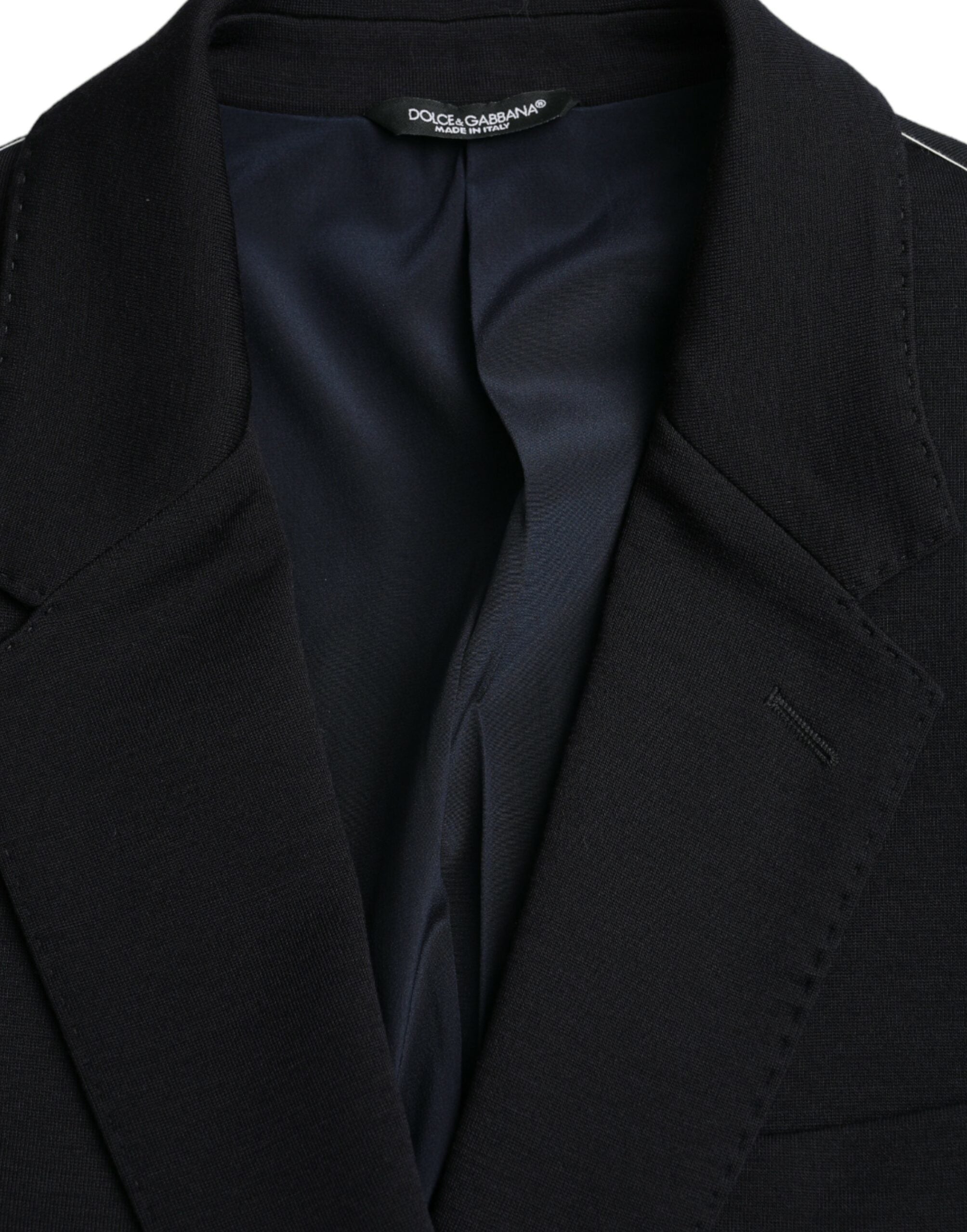 Dolce & Gabbana Schwarzer einreihiger Wollmantel Blazer-7