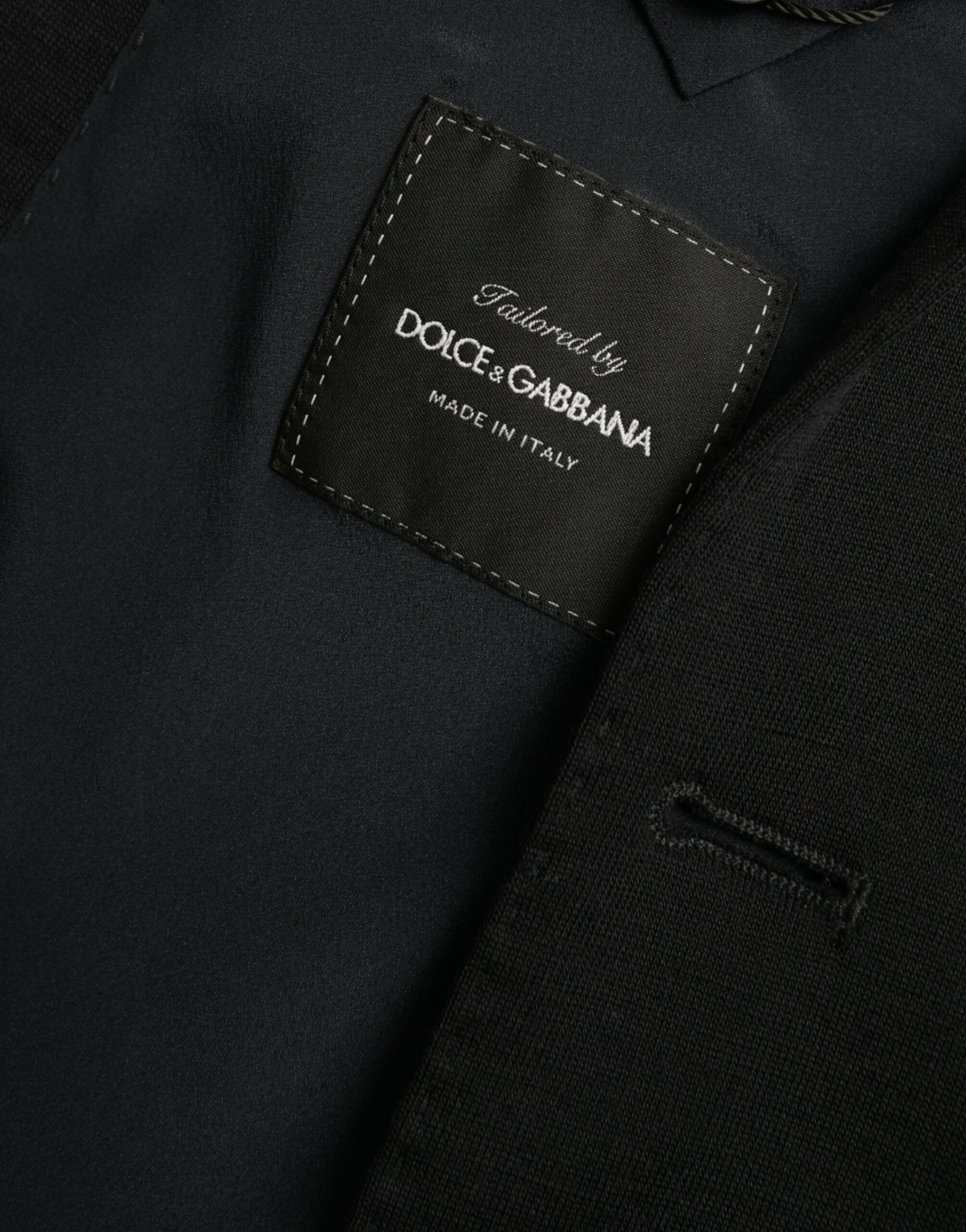 Dolce & Gabbana Schwarzer einreihiger Wollmantel Blazer-8