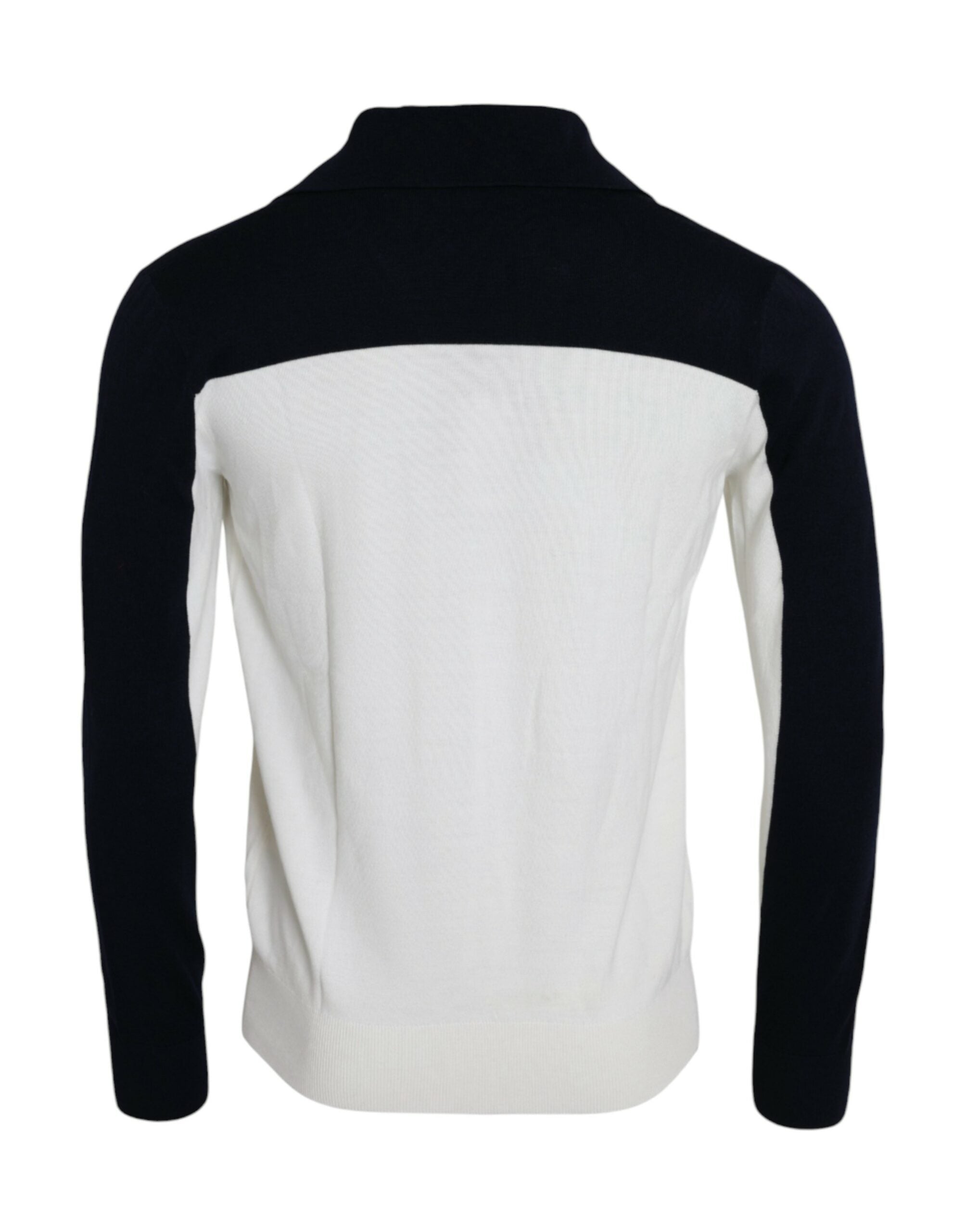 Dolce & Gabbana White Black SICILIA Henley Shirt Pullover Sweater-2