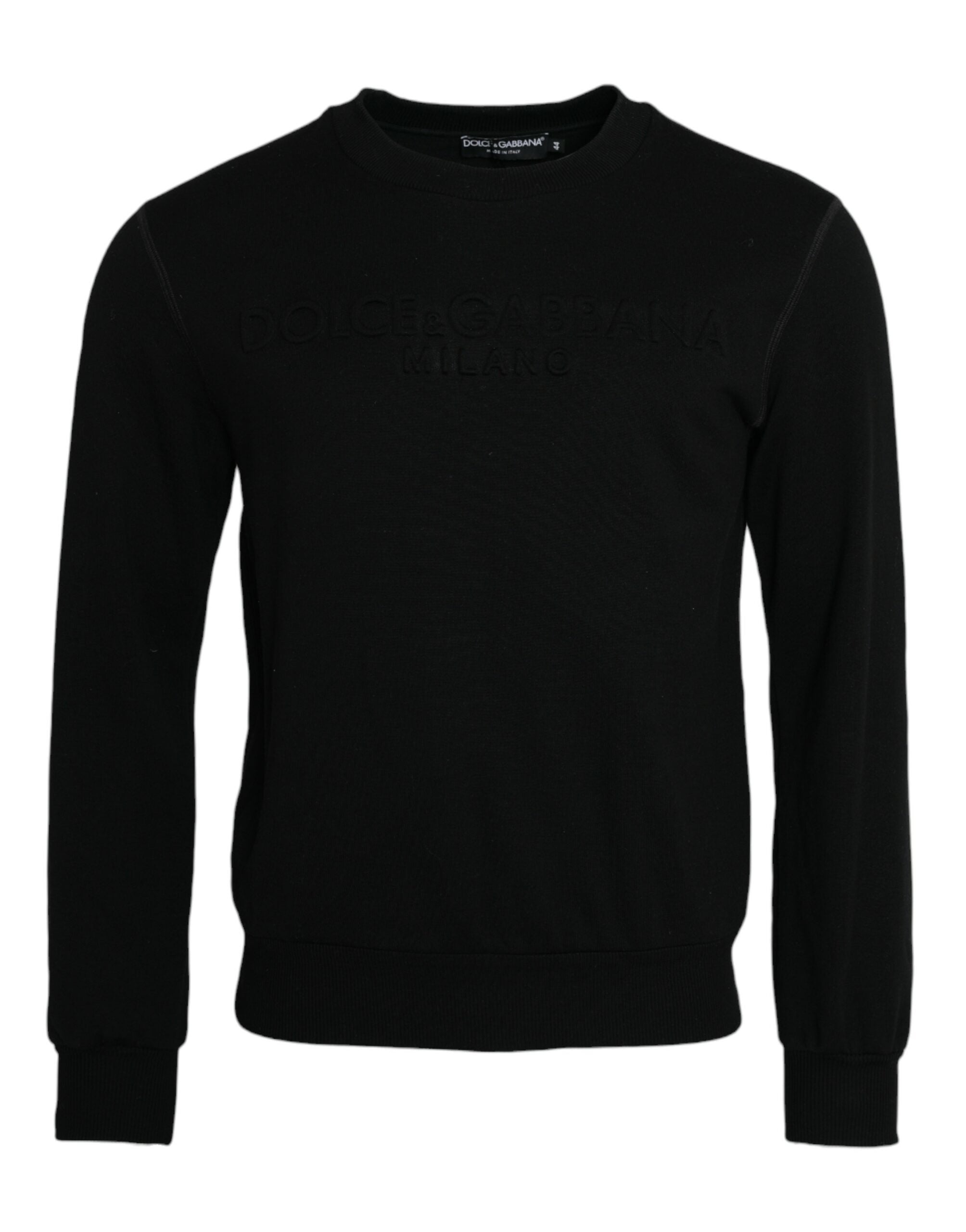 Dolce & Gabbana Black Cotton Long Sleeve Sweatshirt Sweater-1