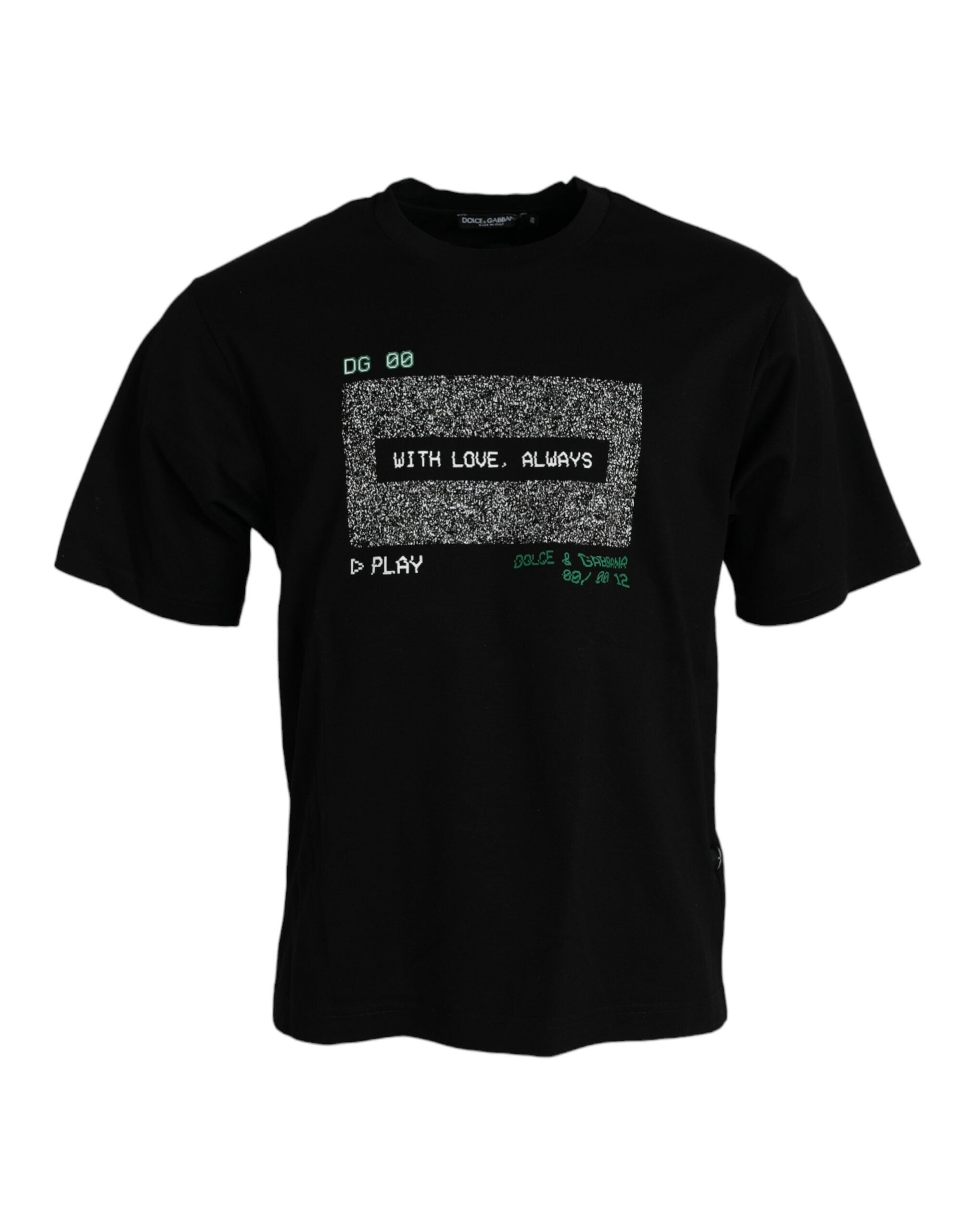Dolce & Gabbana Schwarzes With Love Always Rundhalsausschnitt-T-Shirt-1