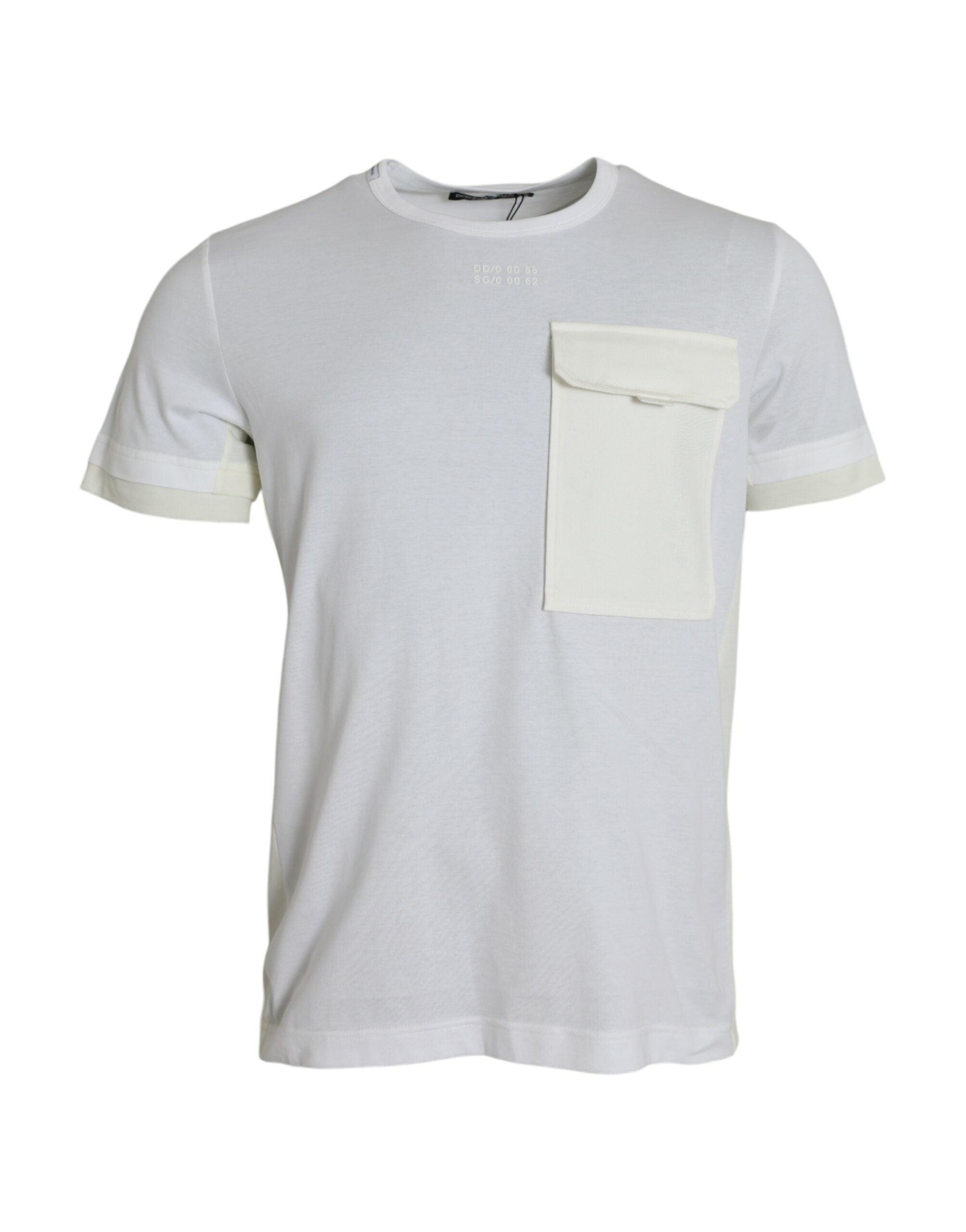 Dolce & Gabbana White Cotton Pocket Short Sleeve T-Shirt-1
