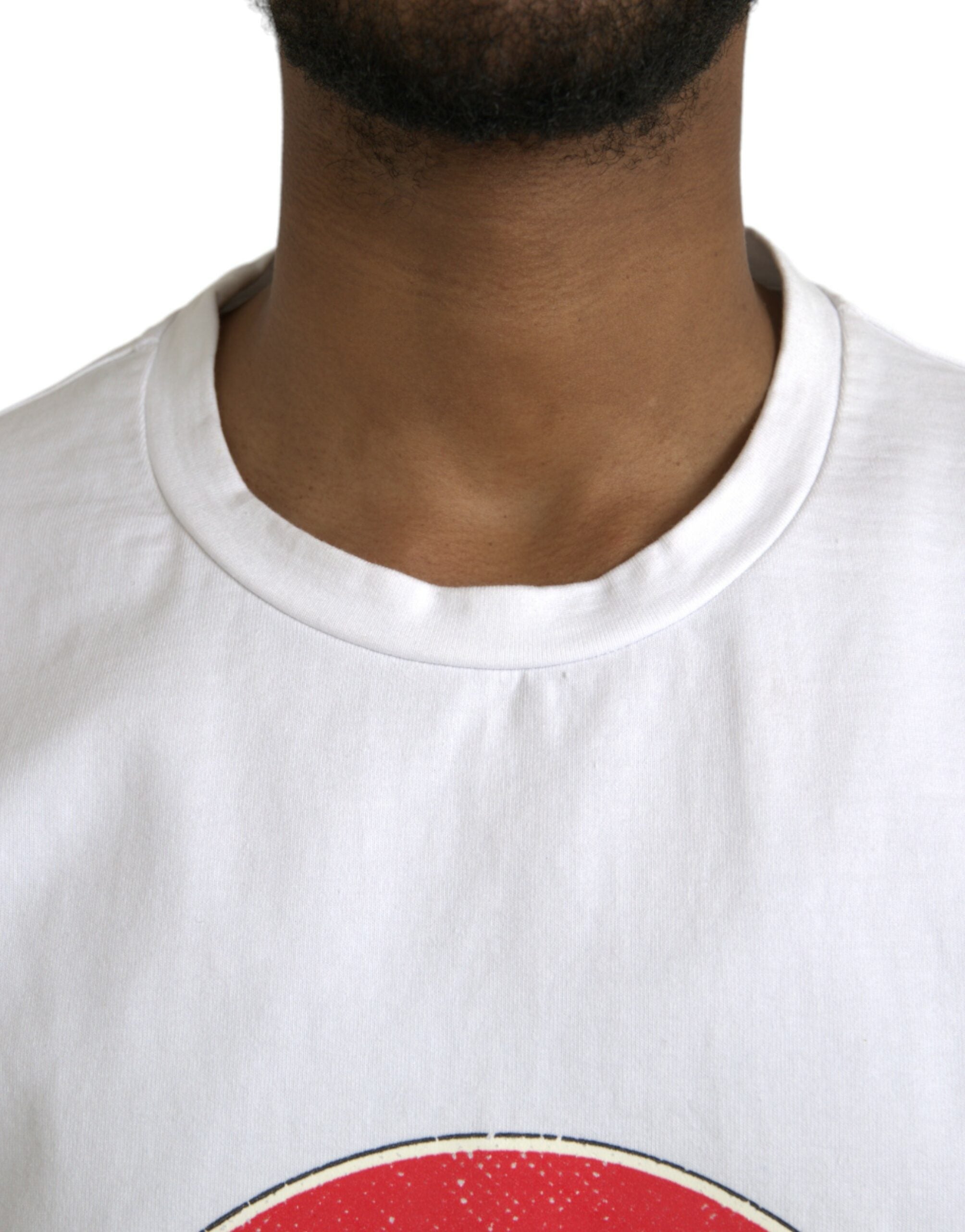 Dolce & Gabbana Weißes Amor Heart Baumwoll-Crewneck-T-Shirt mit kurzen Ärmeln-4