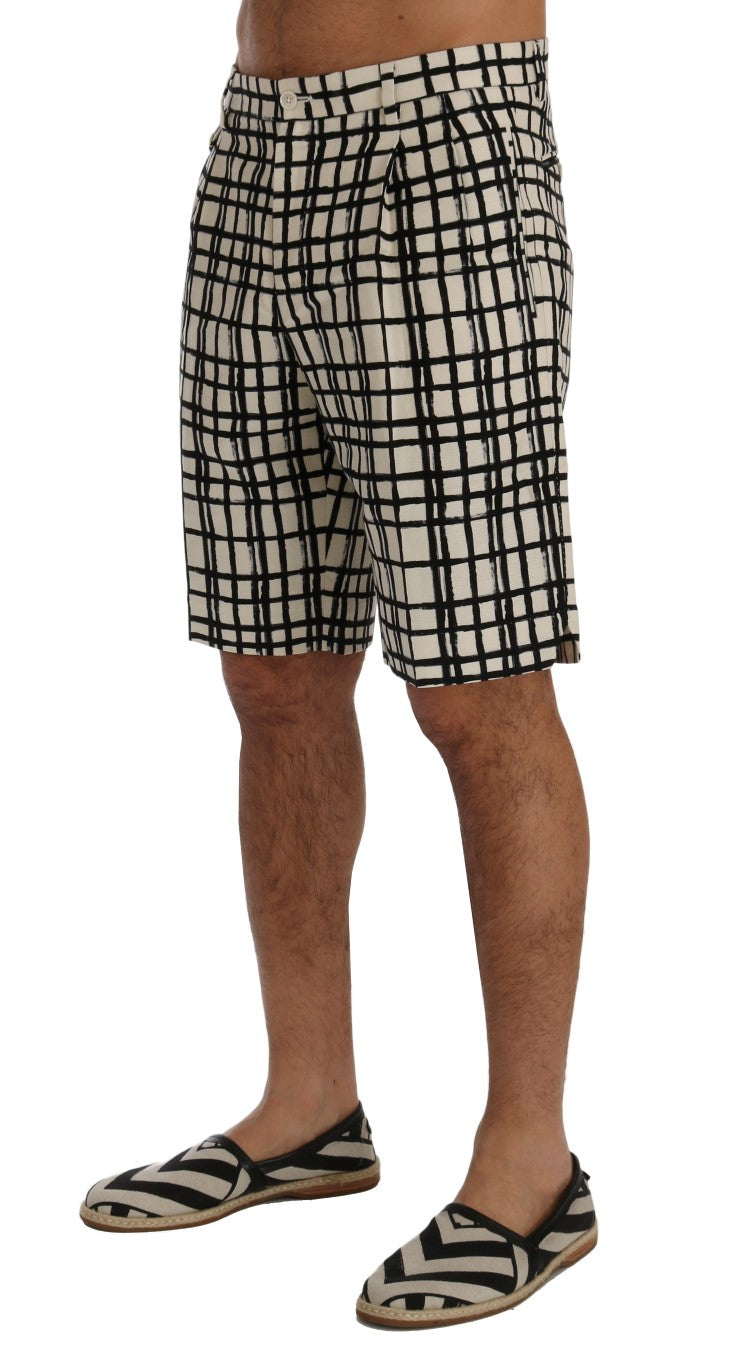 Dolce & Gabbana Weiß Schwarz Gestreifte Freizeitshorts-2