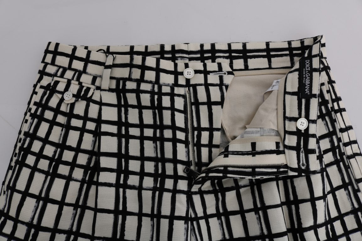 Dolce & Gabbana Weiß Schwarz Gestreifte Freizeitshorts-4
