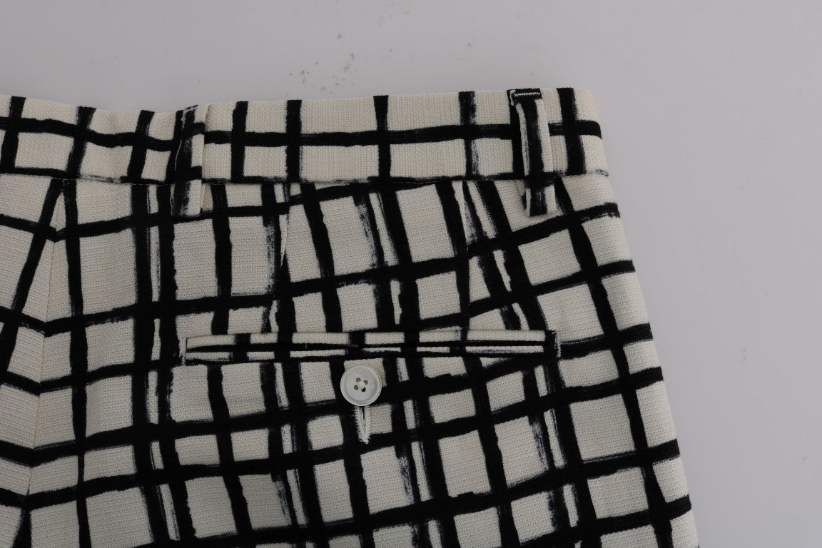 Dolce & Gabbana Weiß Schwarz Gestreifte Freizeitshorts-5