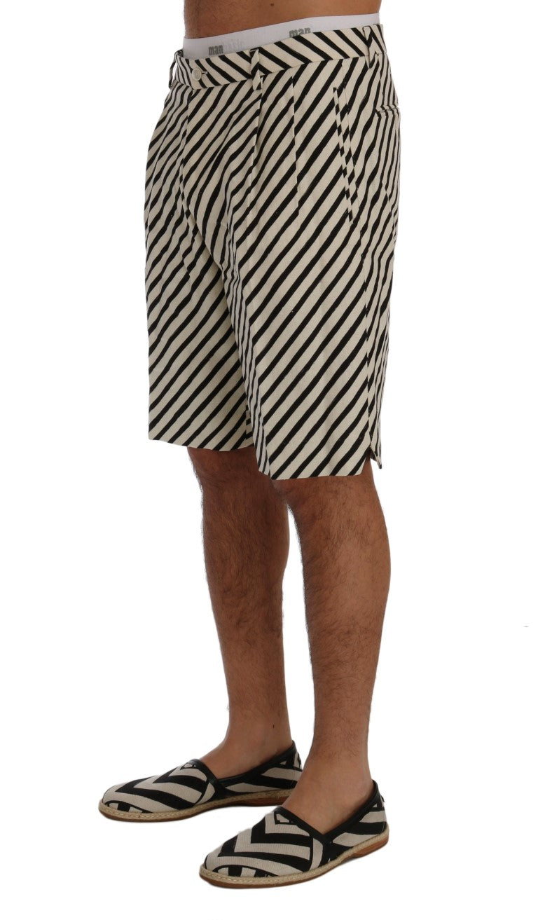 Shorts casuales de cáñamo a rayas blancas y negras de Dolce & Gabbana-2