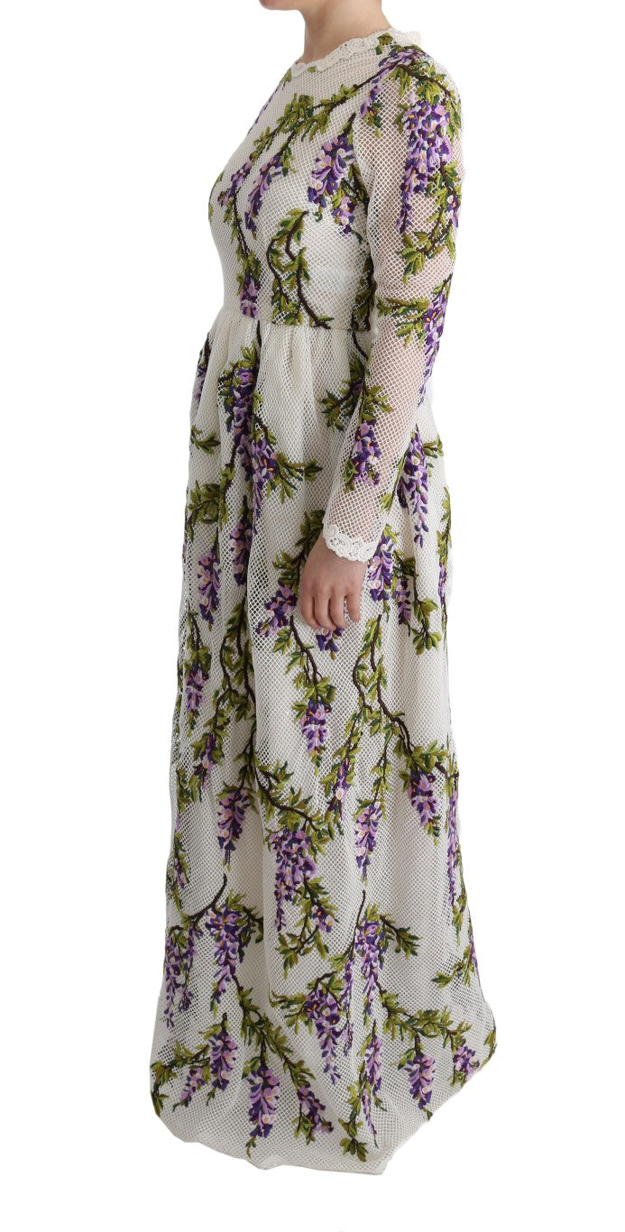 Dolce & Gabbana White Floral Embroidered Maxi Dress-2
