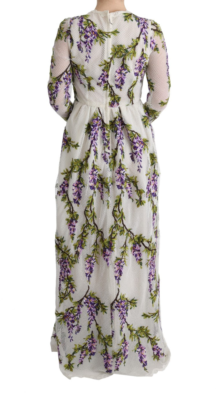 Dolce & Gabbana White Floral Embroidered Maxi Dress-3