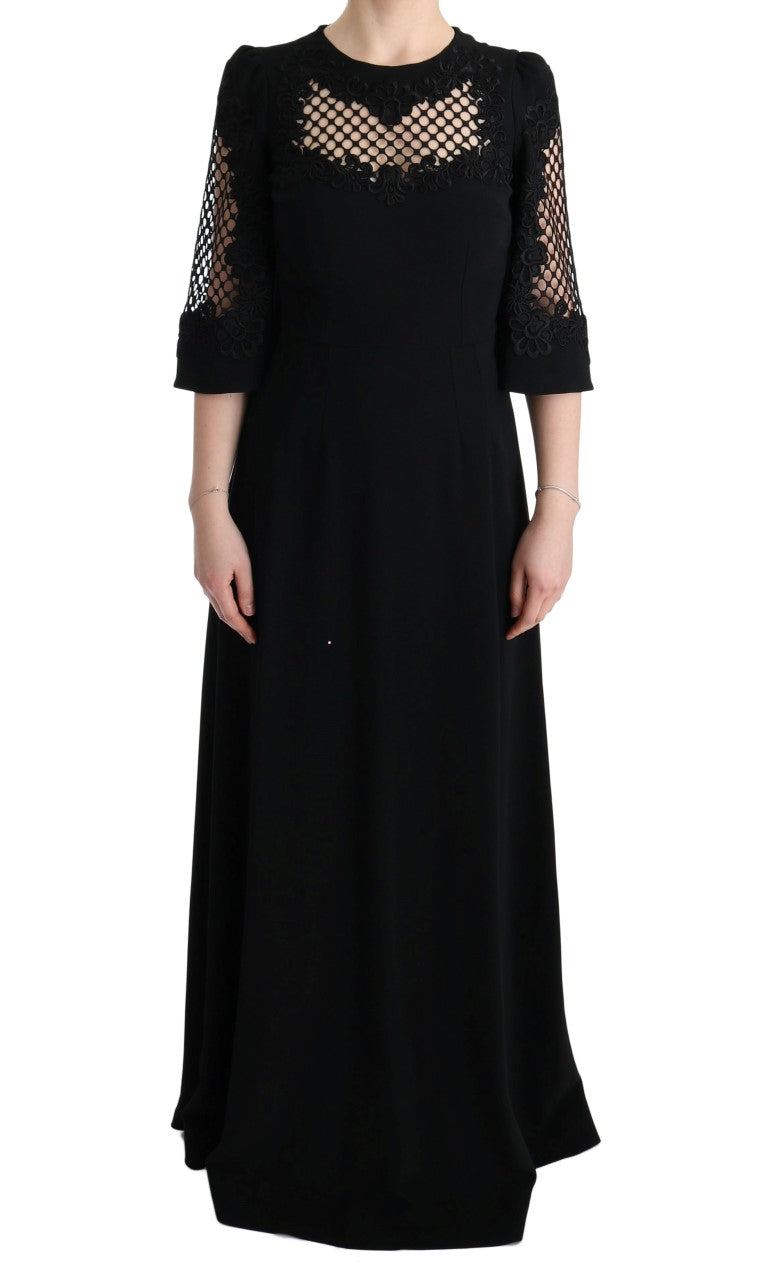 Dolce & Gabbana Black long stretch maxi dress in shift style