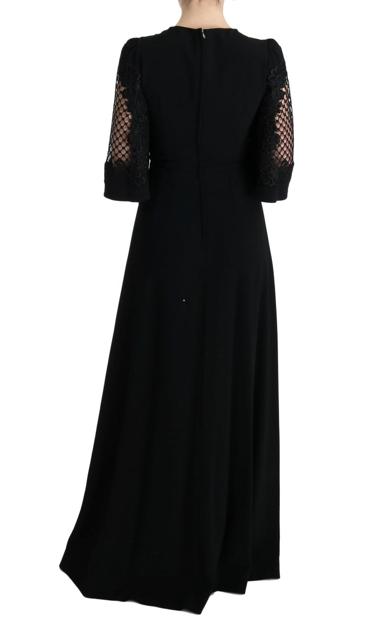Dolce & Gabbana Black long stretch maxi dress in shift style-3