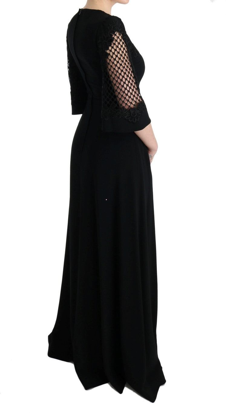 Dolce & Gabbana Black long stretch maxi dress in shift style-4