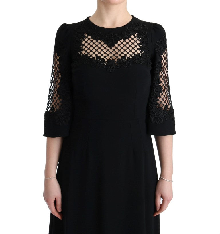 Dolce & Gabbana Black long stretch maxi dress in shift style-5