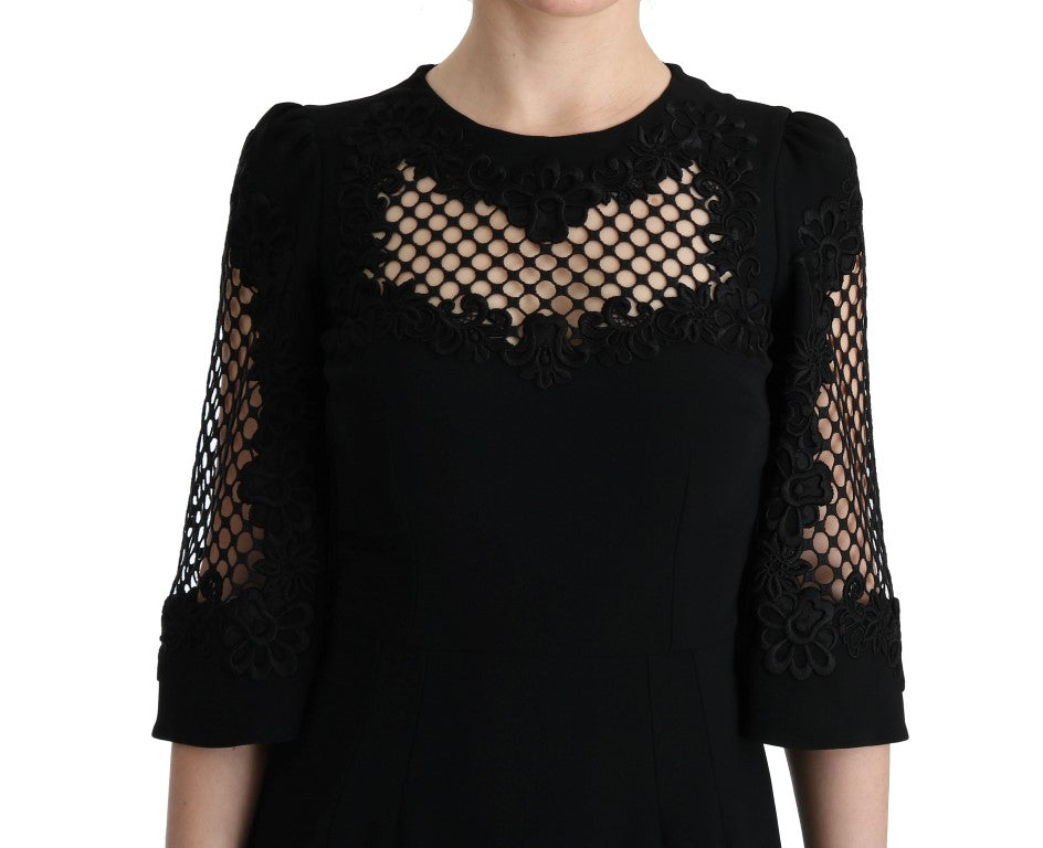 Dolce & Gabbana Black long stretch maxi dress in shift style-6