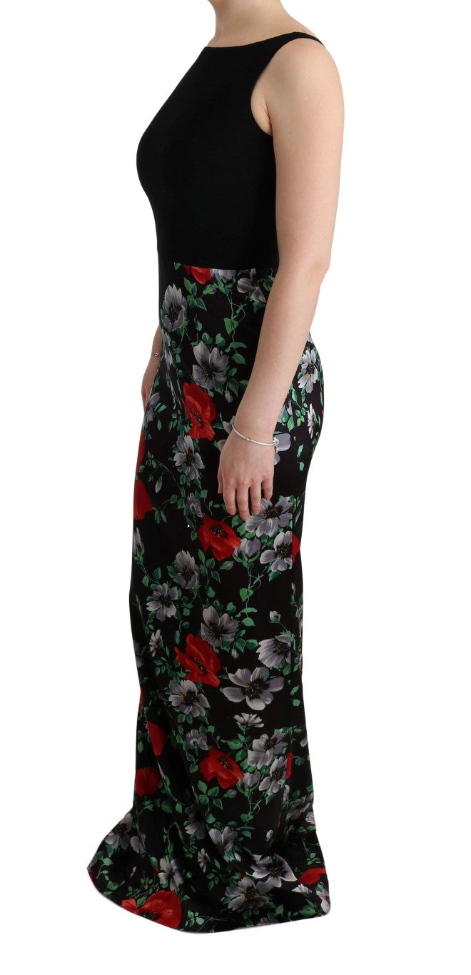 Vestido largo tubo con estampado floral multicolor de Dolce & Gabbana-2