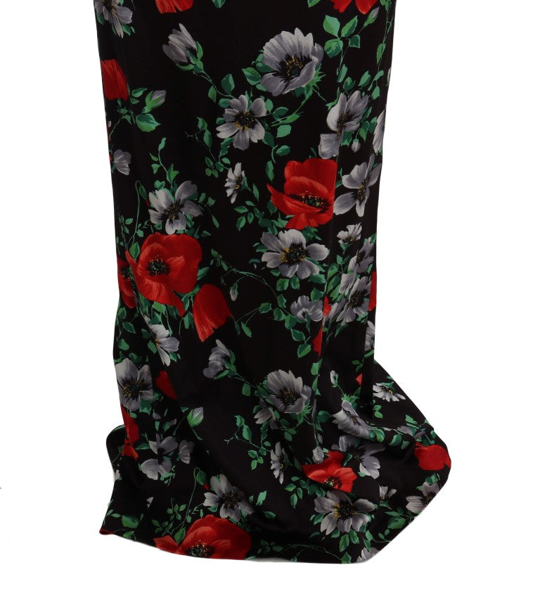Vestido largo tubo con estampado floral multicolor de Dolce & Gabbana-5