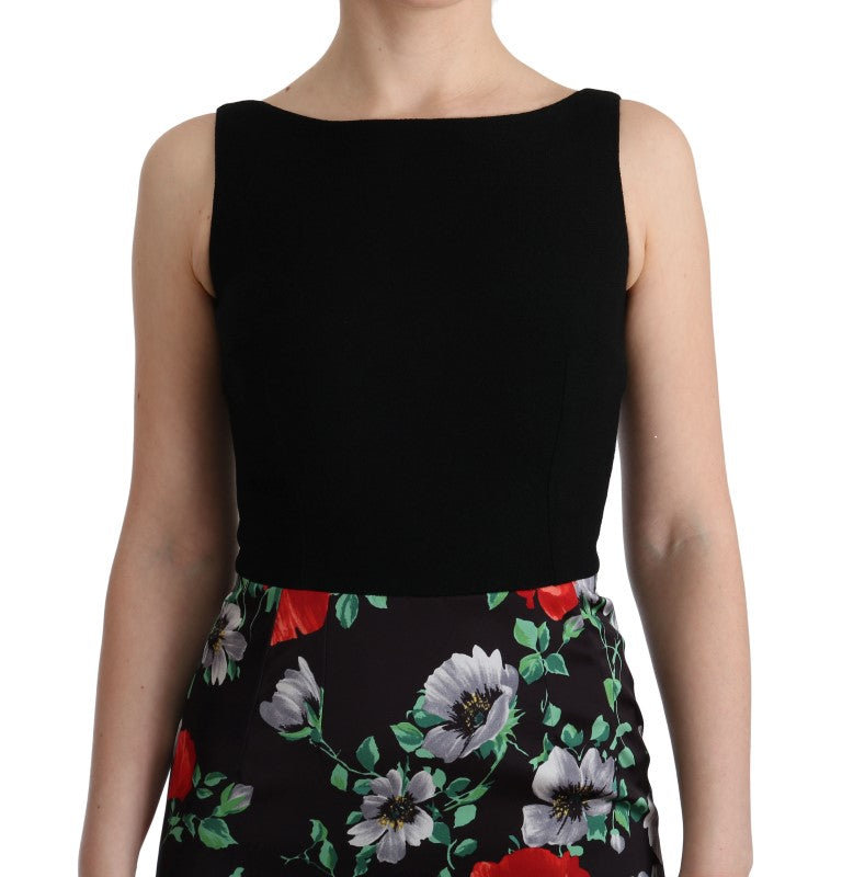 Vestido largo tubo con estampado floral multicolor de Dolce & Gabbana-6