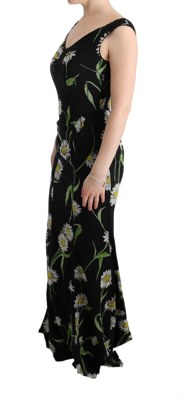 Dolce & Gabbana Sonnenblume Seidenstretch-Etuikleid-2